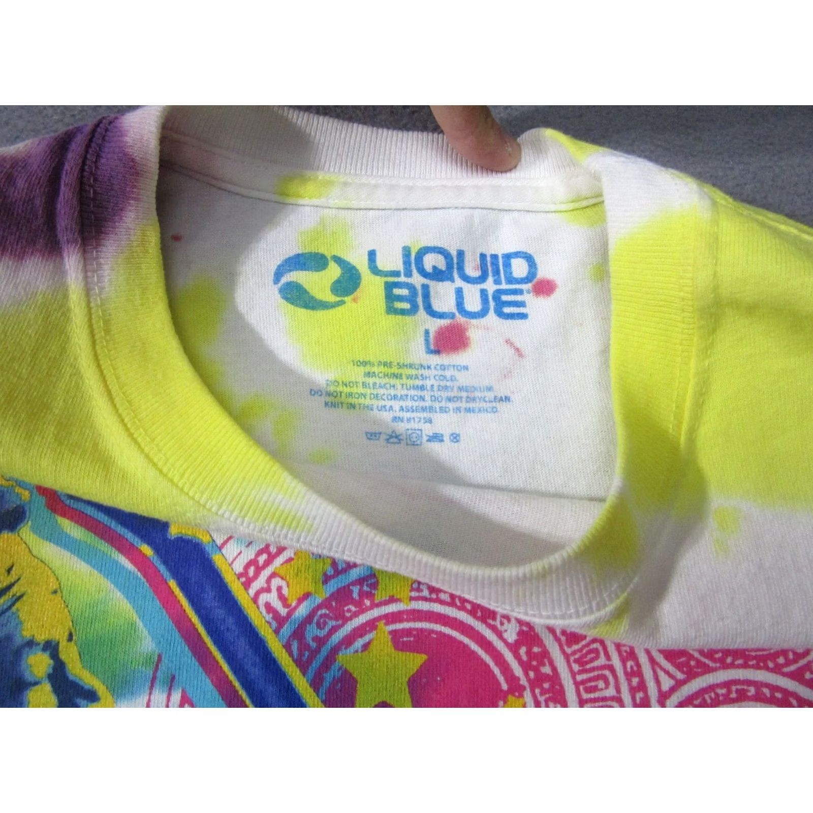Liquid Blue Liquid Blue Jimi Hendrix Shirt Mens Large White Multicolor Dye Electric Ladyland Shirt Size US L / EU 52-54 / 3 - 4 Thumbnail