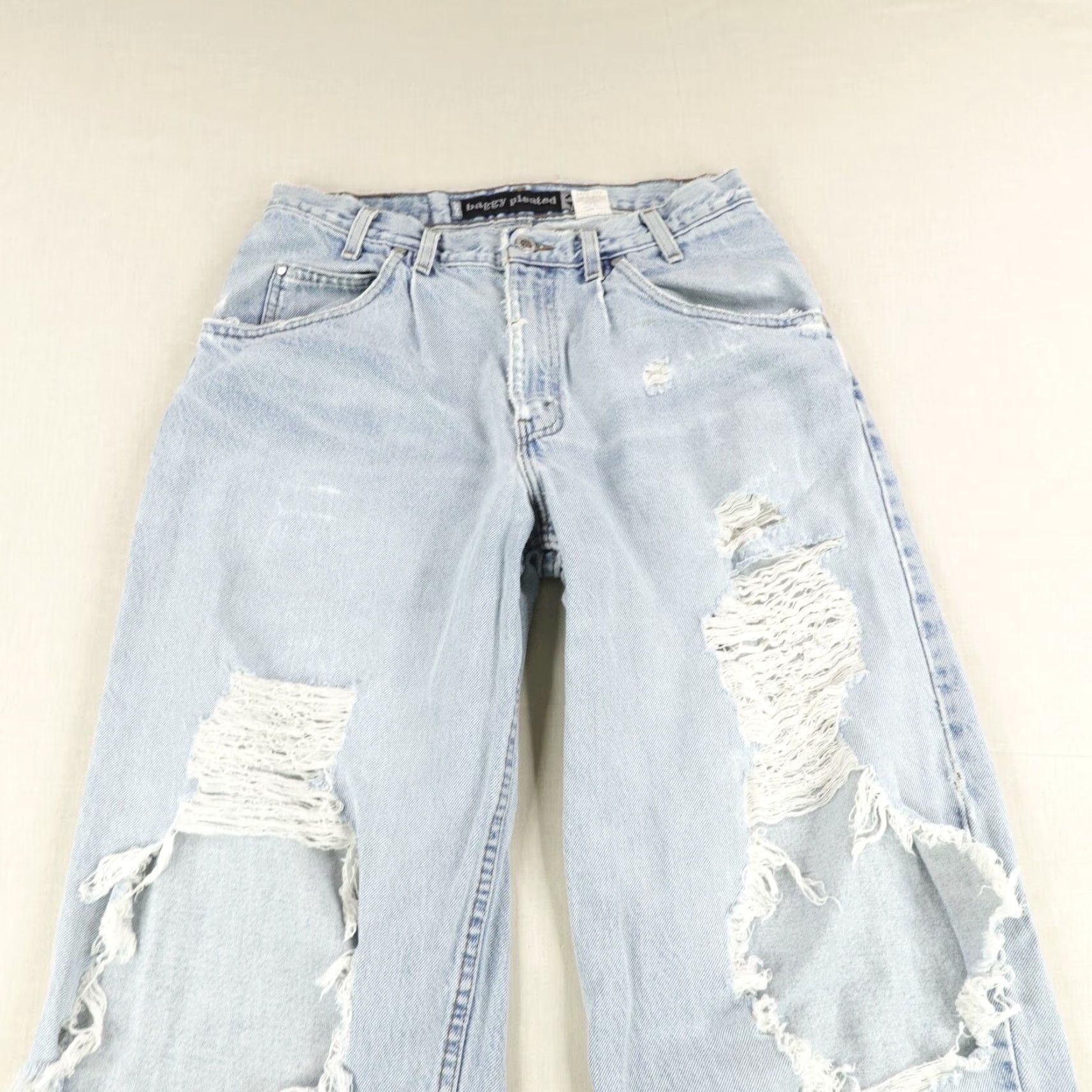 Levi's VINTAGE Levi's Jeans Men's 32x31 Denim Straight Fit 90s Blue Distressed Pleated Baggy Size US 31 - 2 Thumbnail