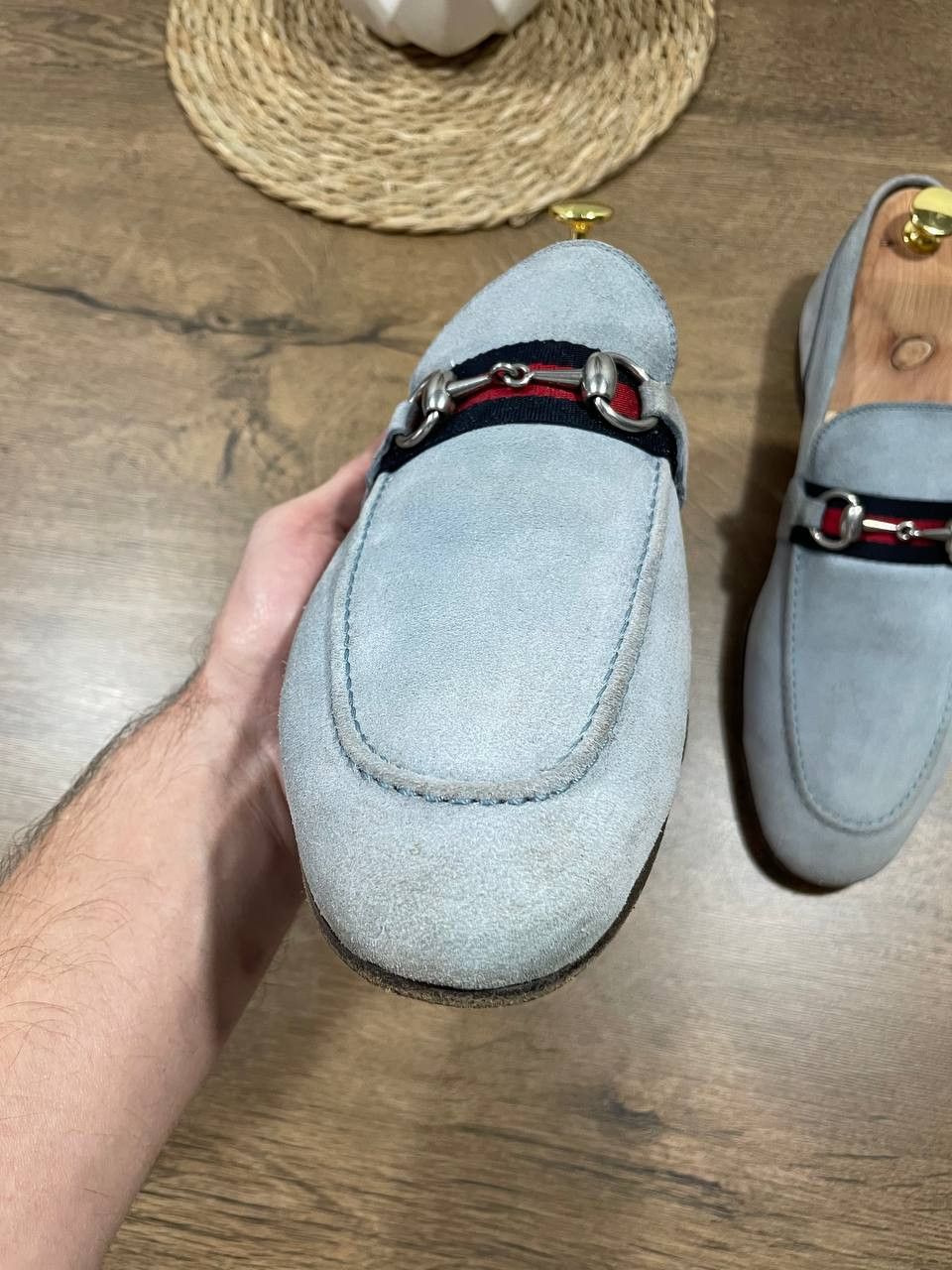 Gucci Gucci horsebit mens suede lite blue loafers size UK 8 US 9 Size US 9 / EU 42 - 4 Thumbnail
