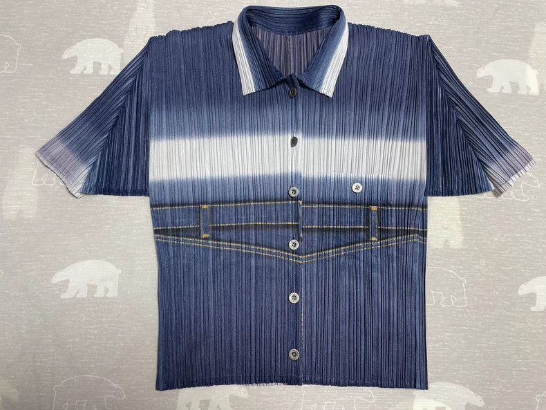 Issey Miyake Issey Miyake Denim printed top Size XL / US 12-14 / IT 48-50 - 3 Thumbnail