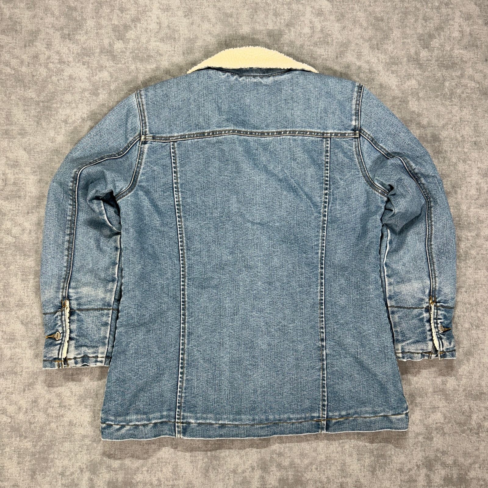 Old Navy VTG 2001 Old Navy sherpa lined denim trucker jacket womens L Size L / US 10 / IT 46 - 2 Thumbnail