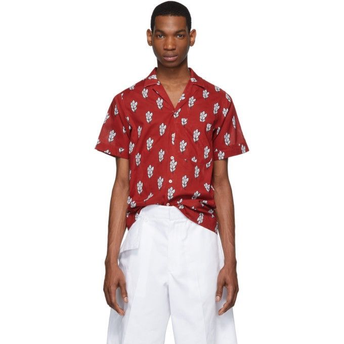 Jacquemus Le Gadjo Red Wheat Motif Short Sleeve Shirt Size US S / EU 44-46 / 1 - 1 Thumbnail