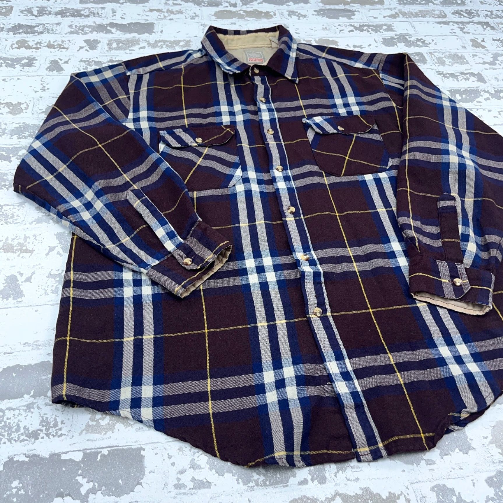 Vintage VINTAGE Outdoor Exchange Shirt Men XL Purple Plaid Button Up 80s Acrylic Flannel Size US XL / EU 56 / 4 - 4 Thumbnail