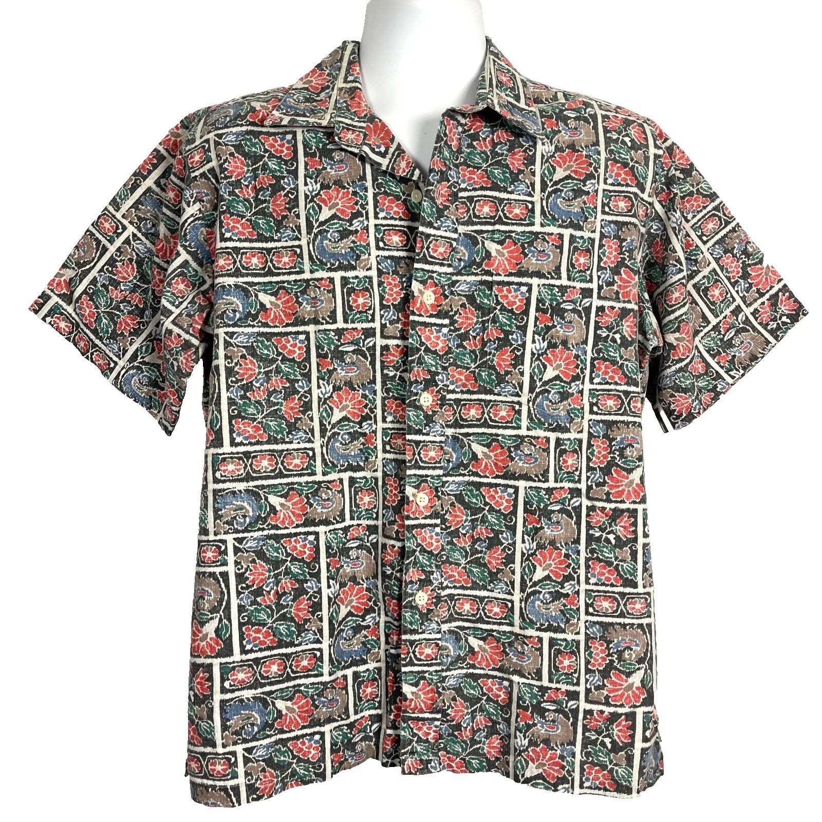 Designer Ono Liberty House Mens Vtg Floral Shirt size Large 47x28 Art Size US L / EU 52-54 / 3 - 3 Thumbnail