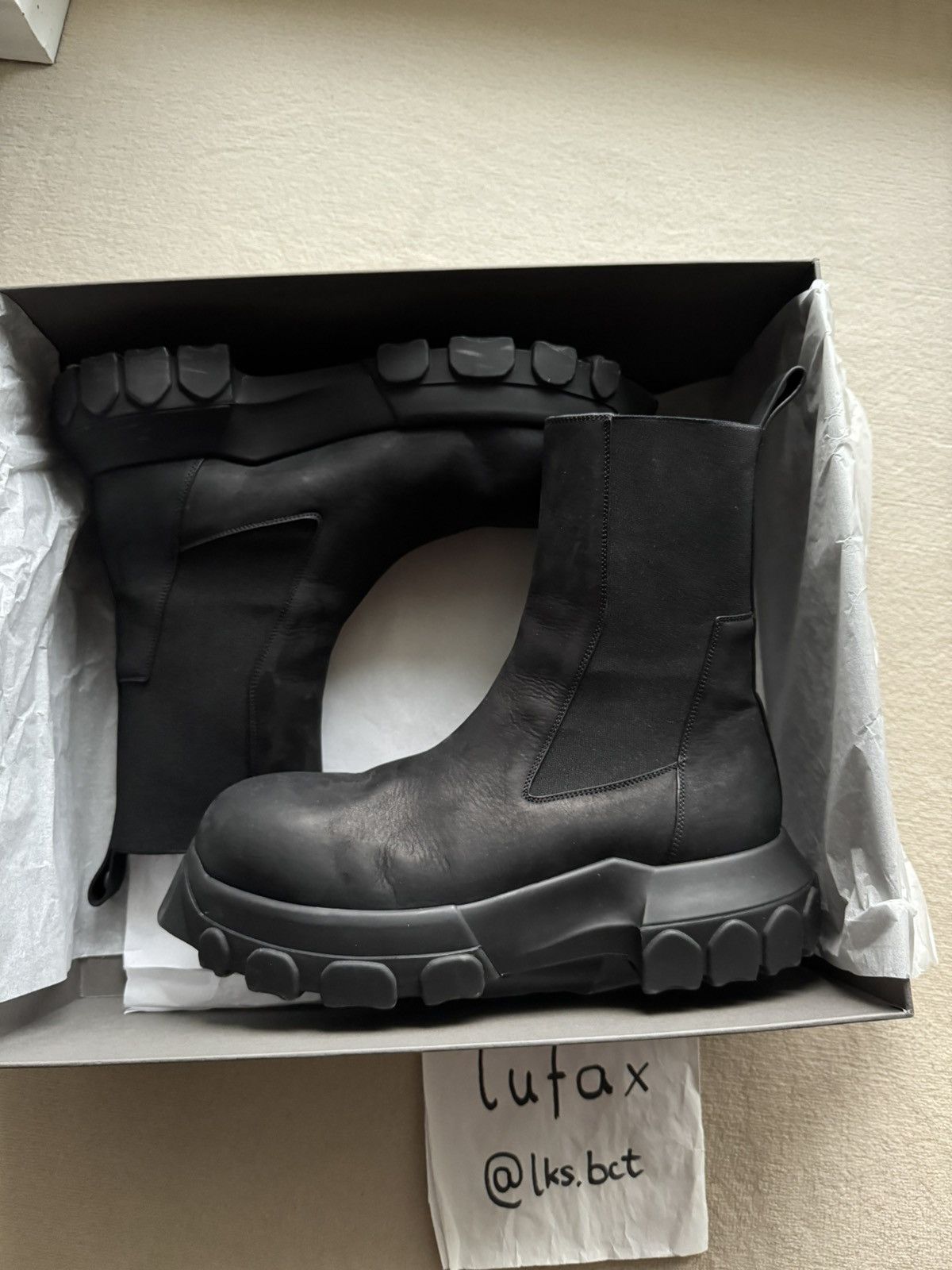 Rick Owens FW24 POTERVILLE BEATLE BOZO TRACTOR BOOTS SIZE 44 Size US 11 / EU 44 - 4 Thumbnail