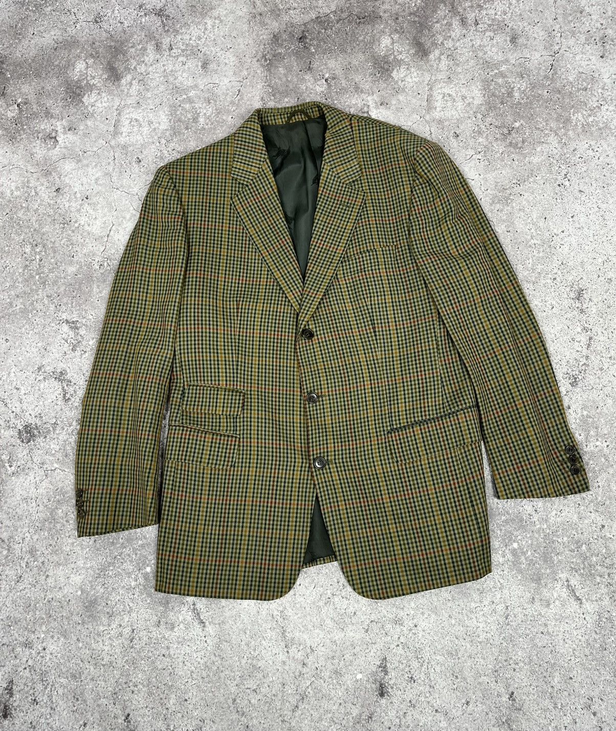 Burberry Vintage Burberrys Wool Blazer Jacket Lining Monogram Size 50R - 1 Thumbnail
