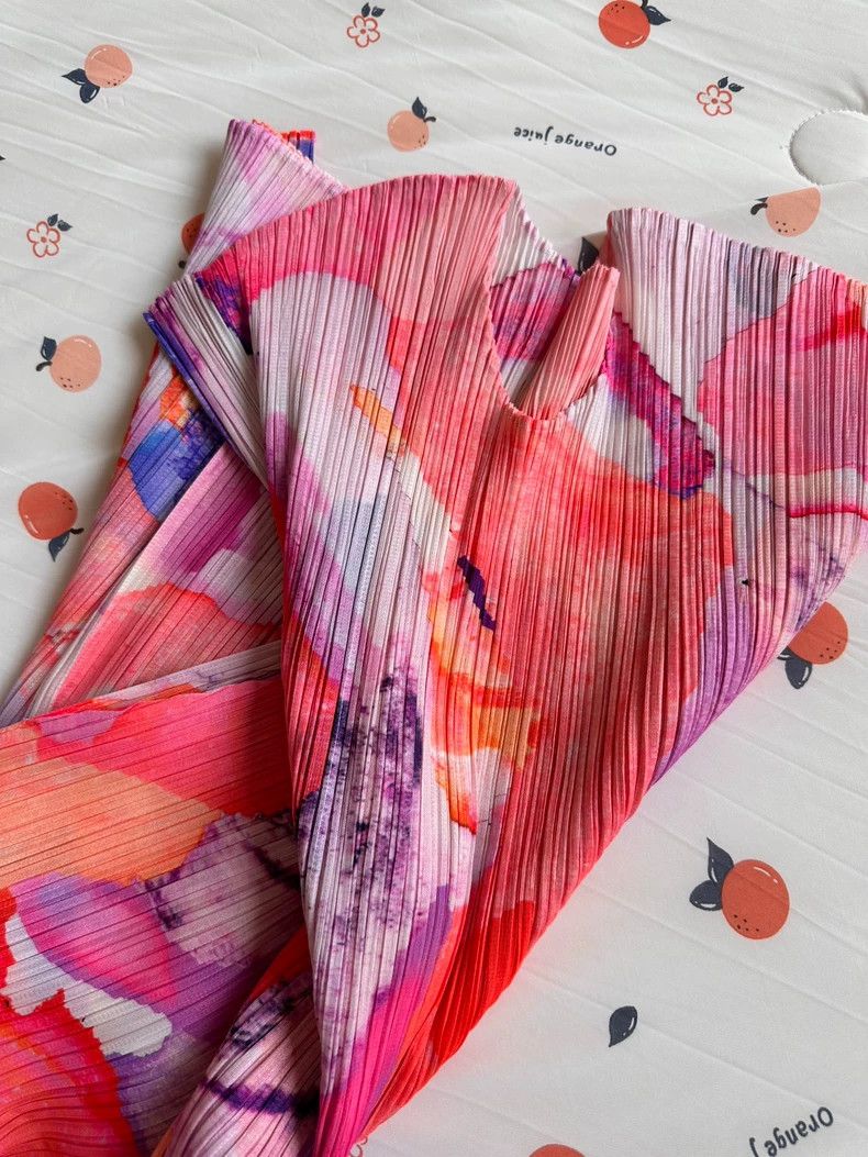 Issey Miyake Issey Miyake size:2 Pink floral pleated sleeveless dress Size XS / US 0-2 / IT 36-38 - 6 Thumbnail