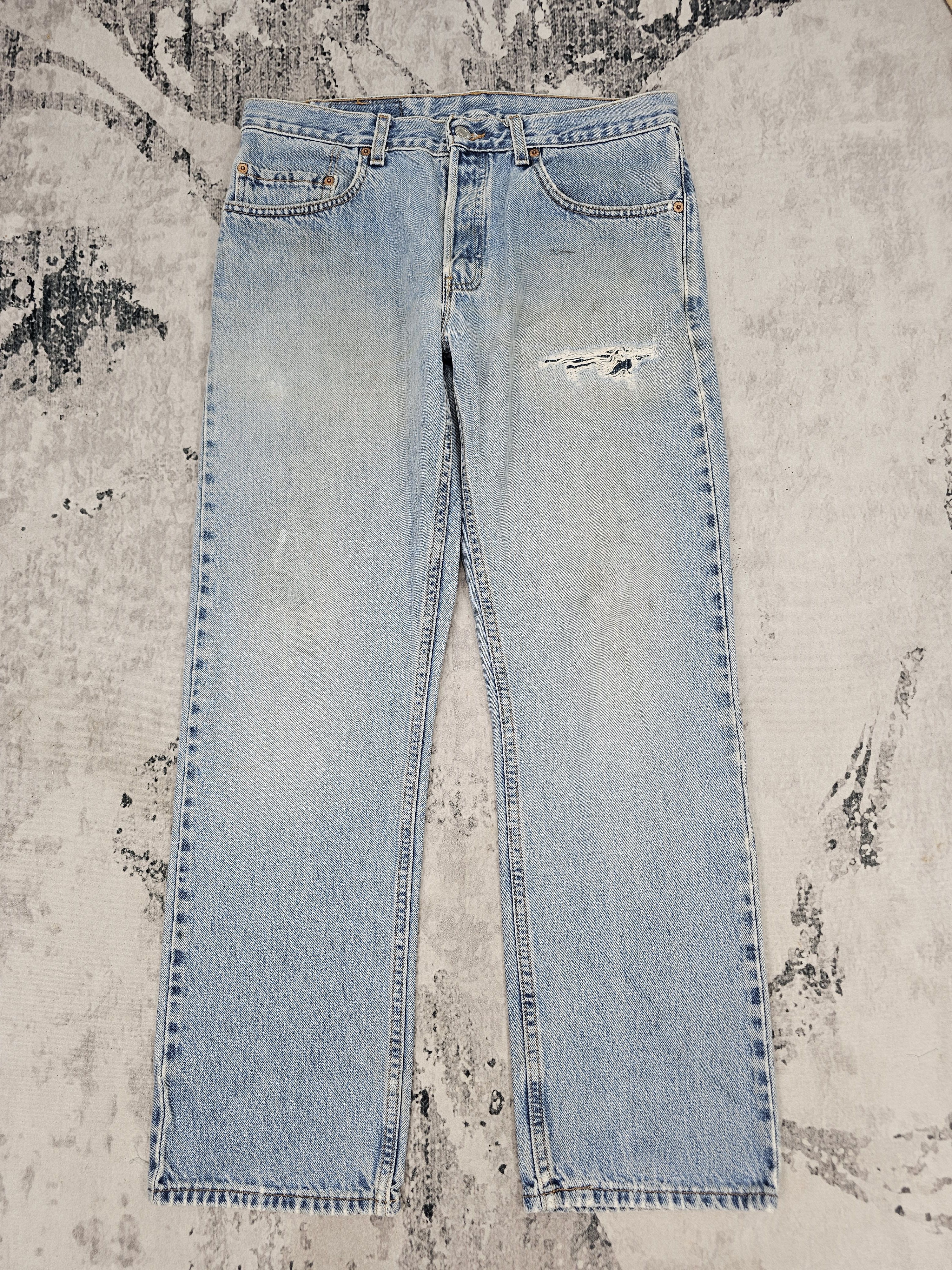 Levi's Vintage Clothing Vtg 90's LEVIS 501 Ripped Cropped Jeans Made In USA L0572 Size US 33 - 1 Thumbnail