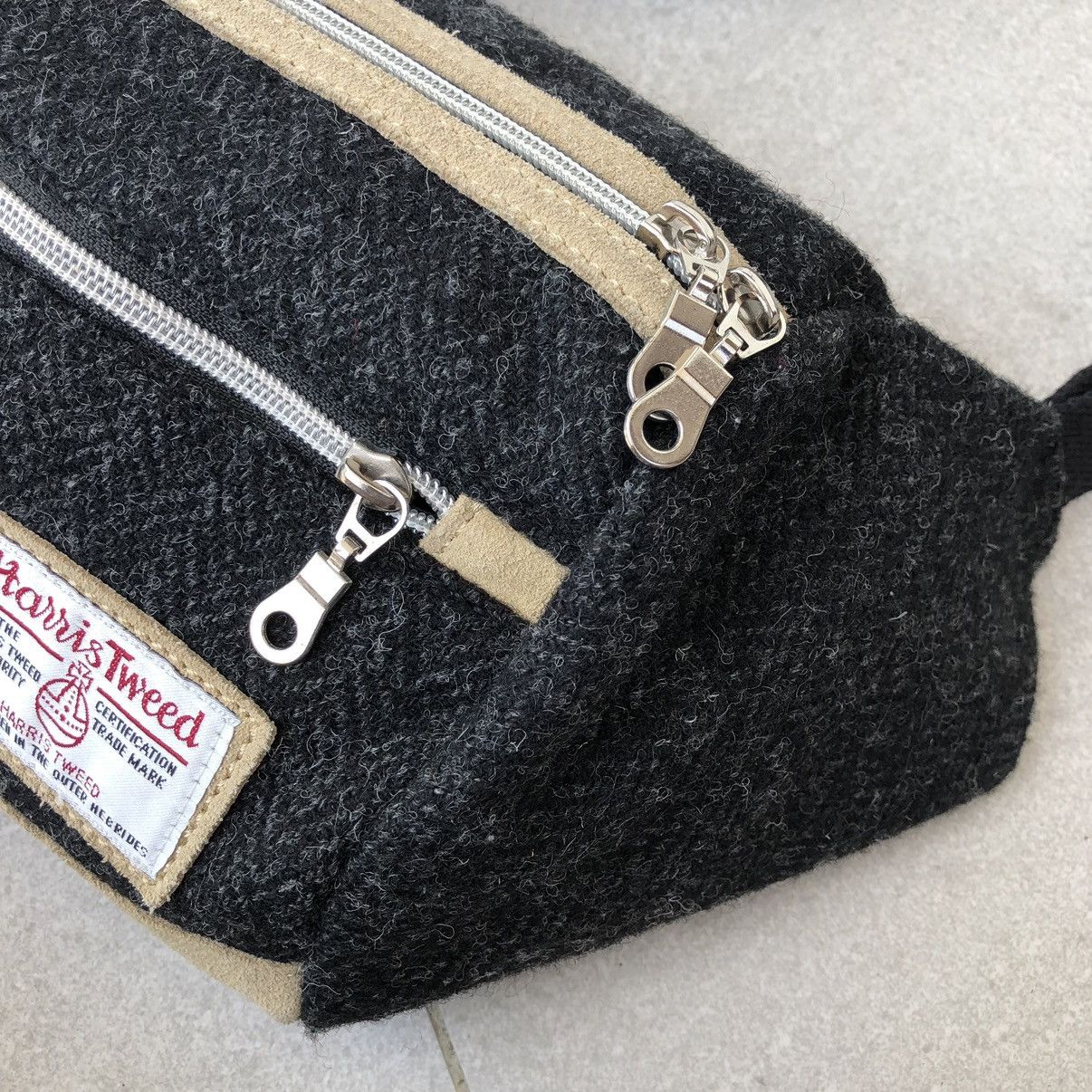 Boycott Boycott x Harris Tweed Mix Leather Wool Cross Body Bag Size ONE SIZE - 8 Thumbnail