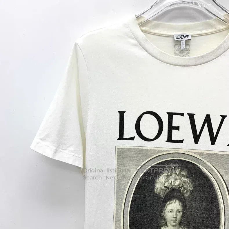 Loewe Loewe White Logo Pattern Printed Short Sleeve T-Shirt Size XS / US 0-2 / IT 36-38 - 3 Thumbnail