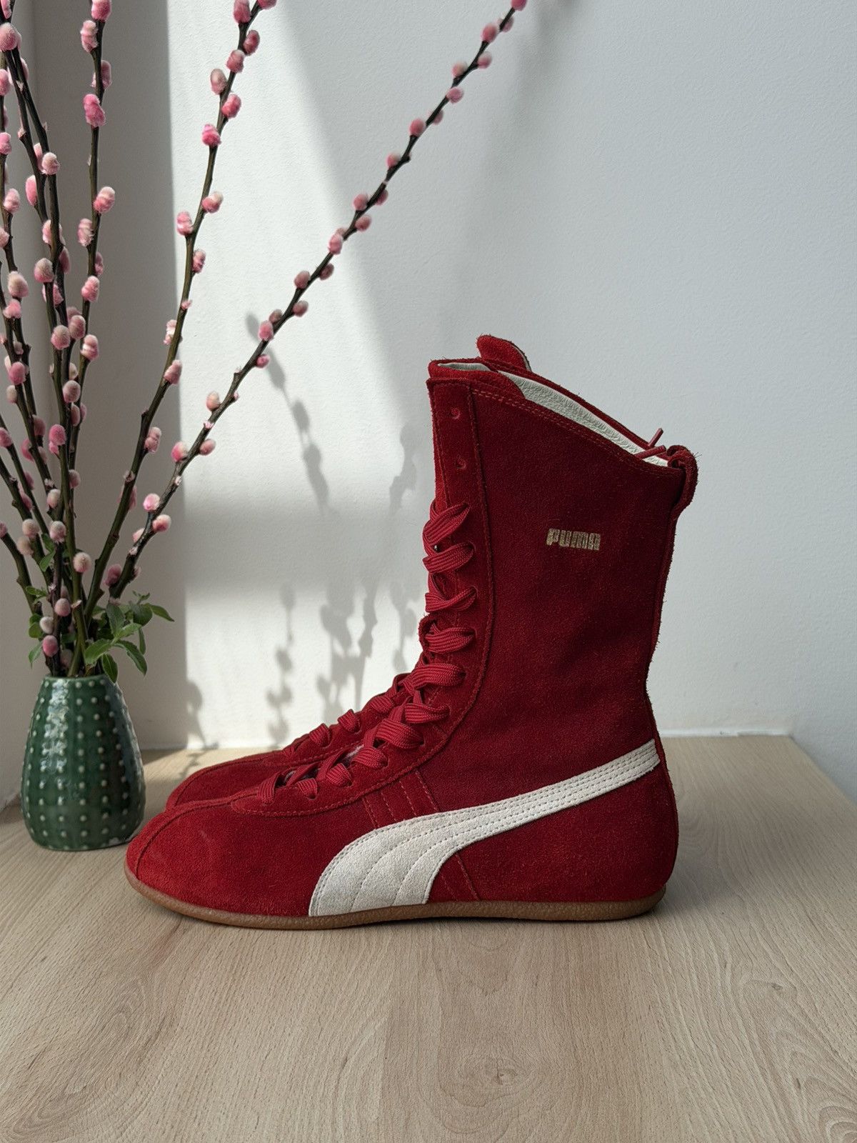 Puma Retro Puma Suede Red Boxing Lace up Boots Size US 9 / IT 39 - 5 Thumbnail