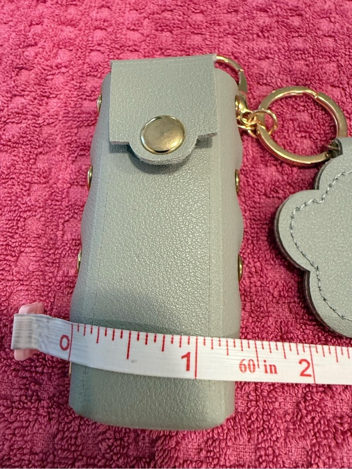 Other Faux leather gray lipstick keychain floral mirror travel Size ONE SIZE - 7 Thumbnail