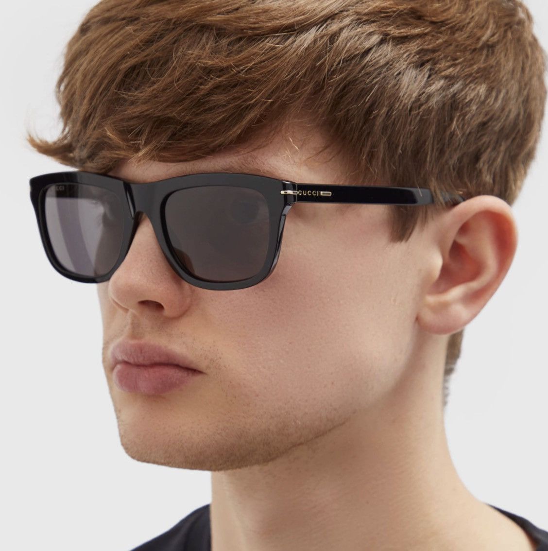 Gucci NEW GUCCI GG1444S 001 SQUARE BLACK GREY MEN SUNGLASSES GUCCI Size ONE SIZE - 1 Thumbnail