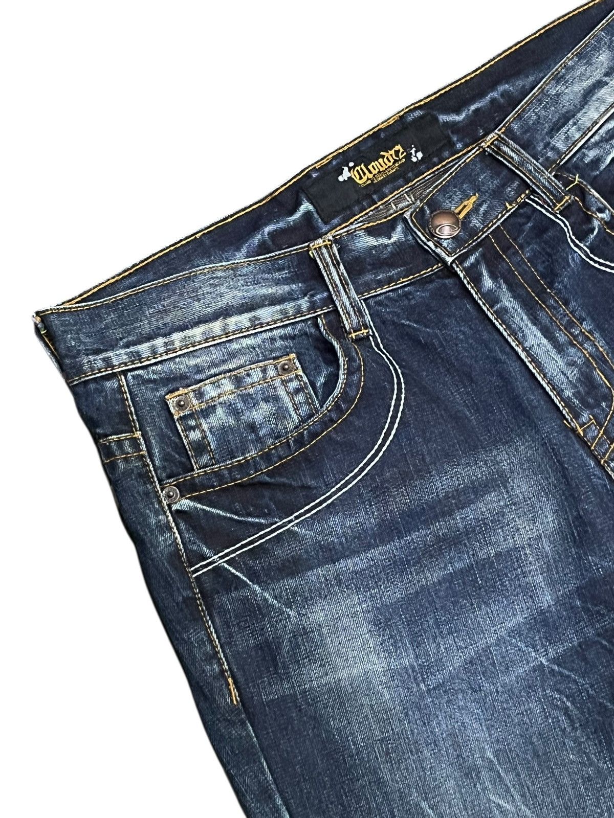 Red Clouds Collective Vintage CLOUD DENIM BigBold Embroidery Skull Jeans Karakuri Size US 32 / EU 48 - 6 Thumbnail