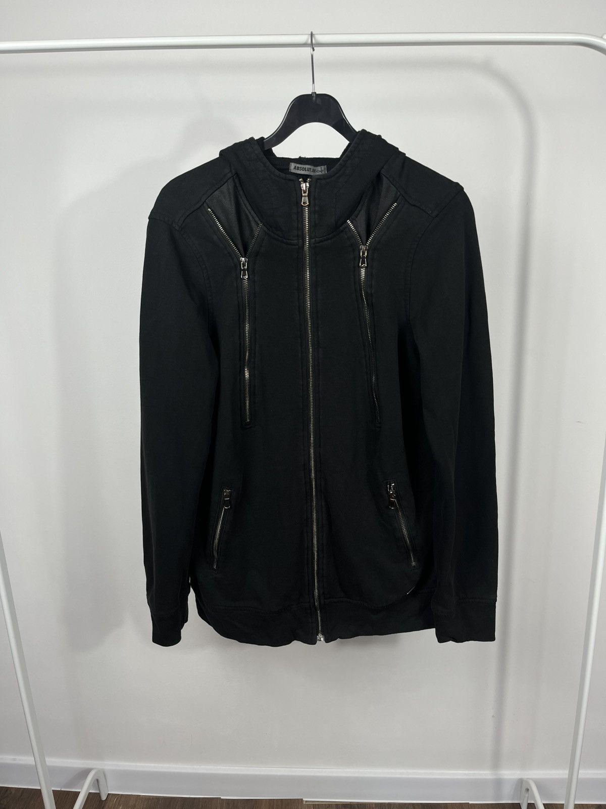 Other Black Multi-Zip Hoodie with Faux Leather Panels Y2K Style Size US L / EU 52-54 / 3 - 2 Thumbnail