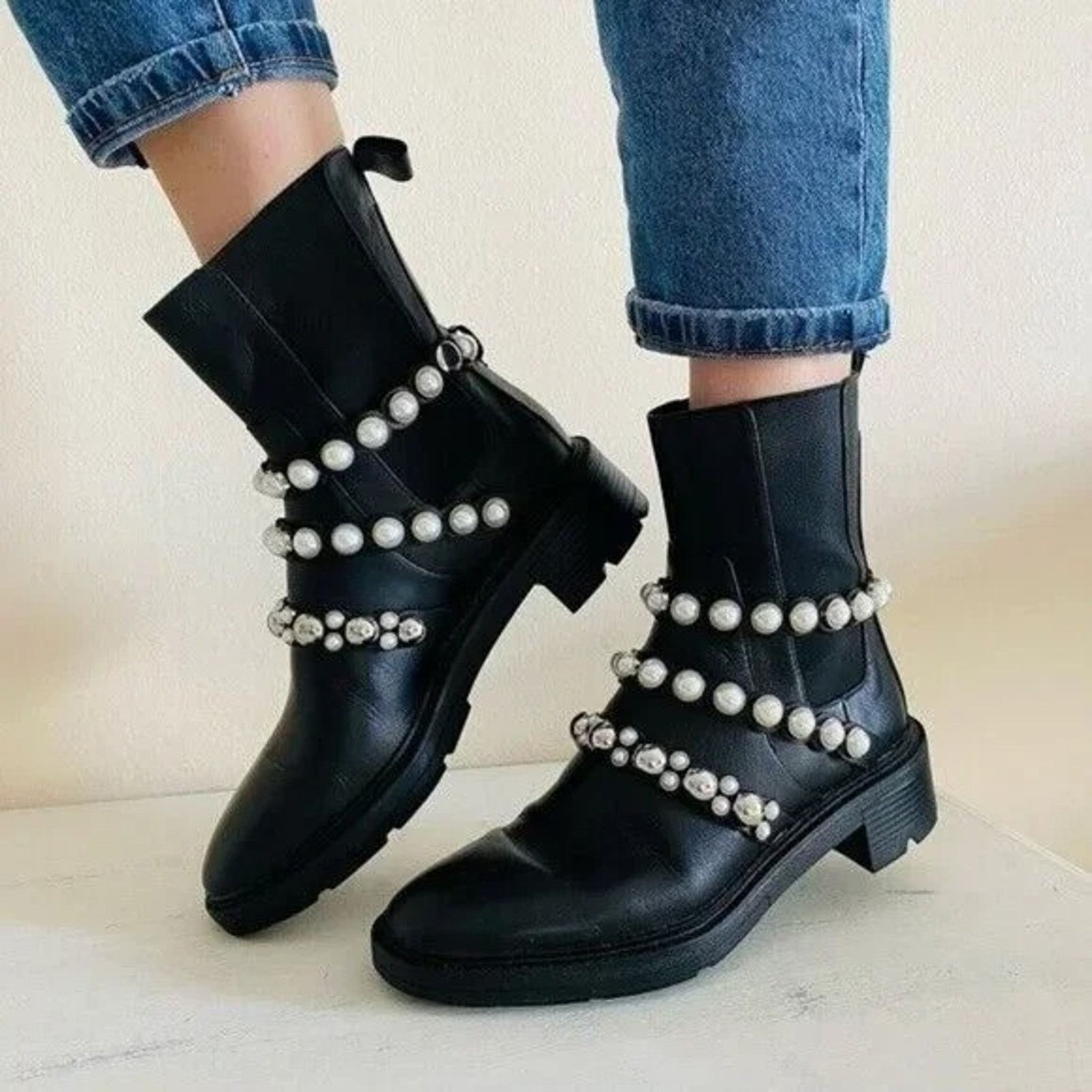 Zara ZARA Leather Ankle Boots NWT Size US 8 / IT 38 - 1 Thumbnail