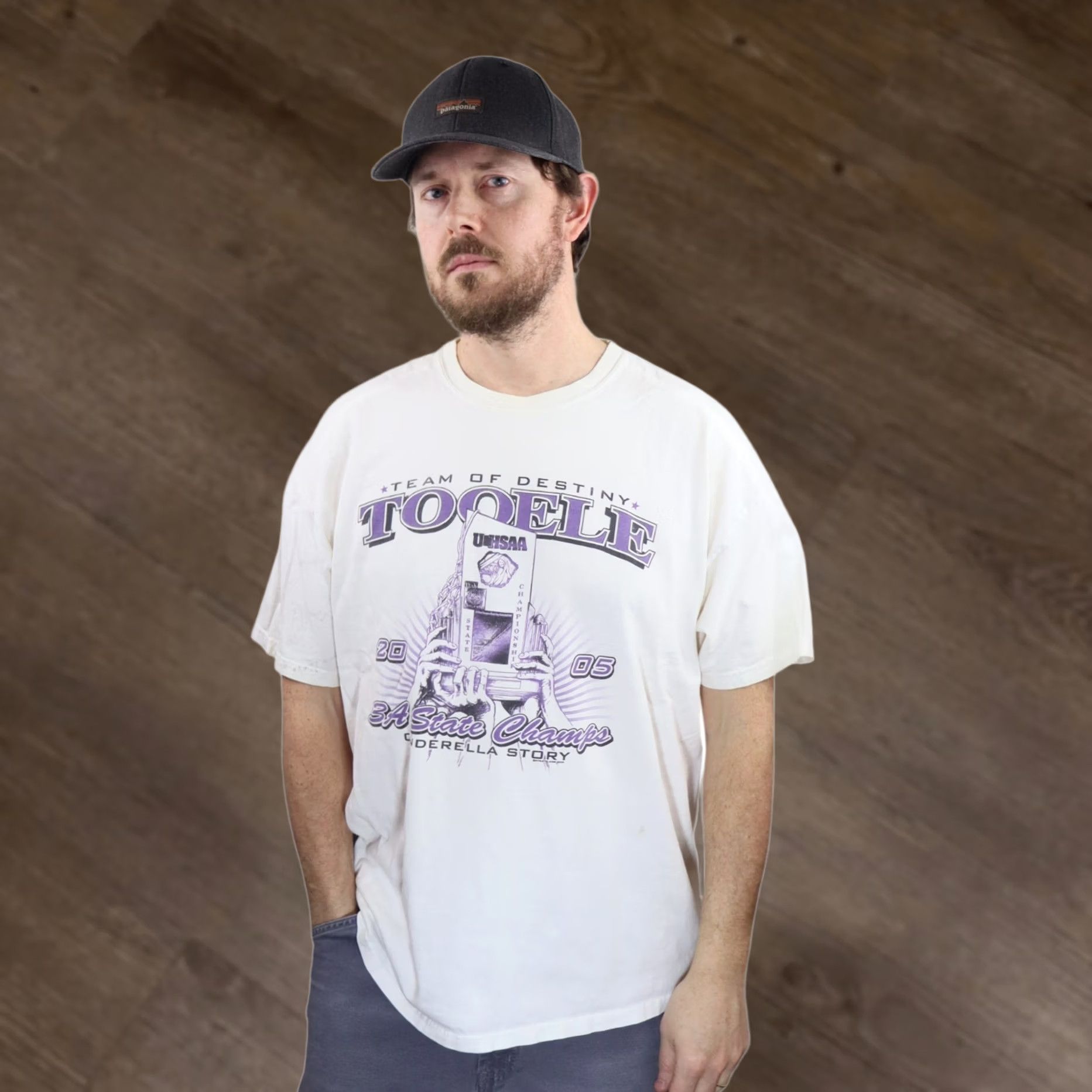 Vintage VINTAGE Tooele Utah Basketball T Shirt Mens XL 2005 State Champs UHSAA High School White Graphic Print Front Back Stadium Pride USA 80s 90s Boys Mens Size US XL / EU 56 / 4 - 1 Thumbnail