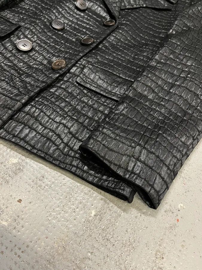 Dries Van Noten Dries van Noten Crocodile Effect Quilted Black Blazer Size XS / US 0-2 / IT 36-38 - 6 Thumbnail