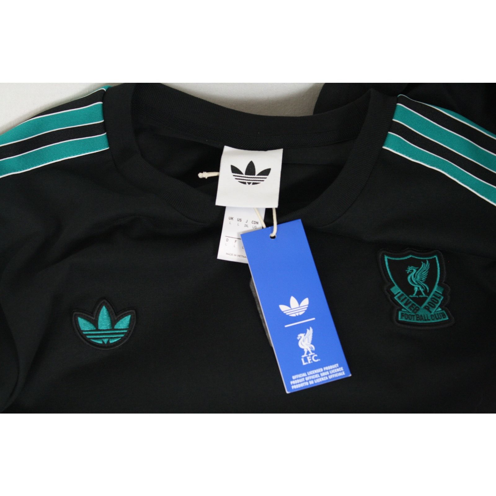 Adidas NWT Adidas Liverpool FC Terrace Icons Black Throwback Jersey Size US L / EU 52-54 / 3 - 7 Thumbnail