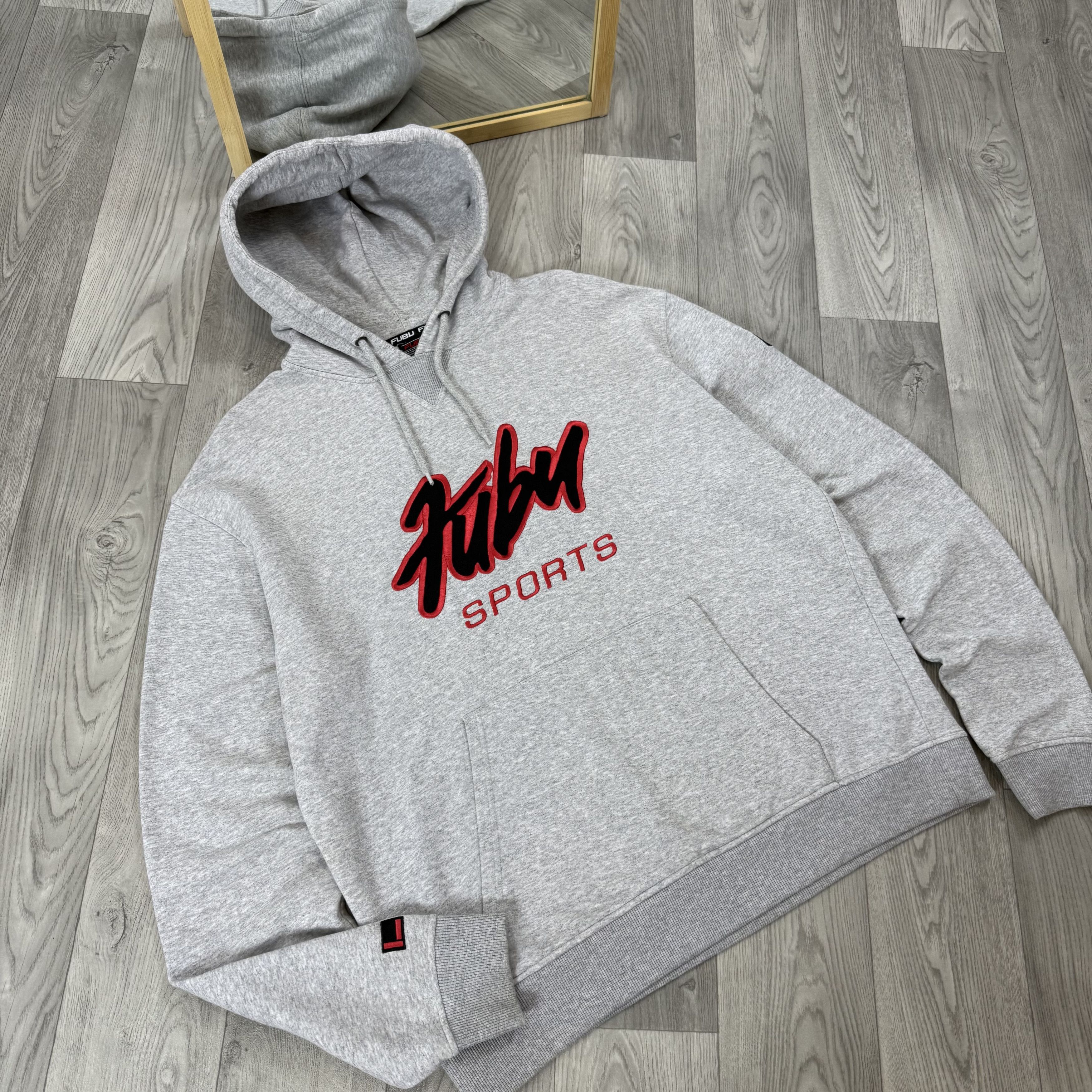 Fubu Vintage FUBU 90s Embroidered Grey Hoodie Hooded Sweat Size US XL / EU 56 / 4 - 5 Thumbnail