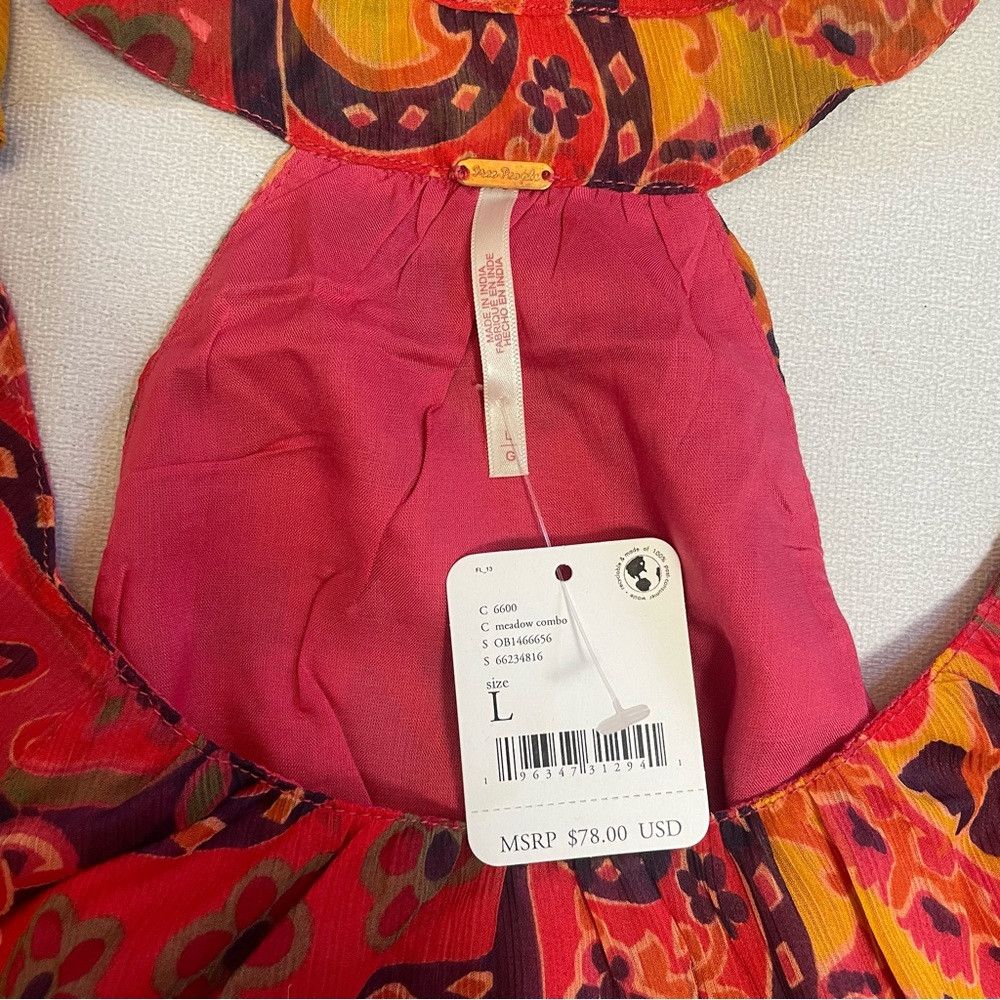 Free People NWT New Free People Strawberry Tank in Meadow Combo Size L Size L / US 10 / IT 46 - 6 Thumbnail