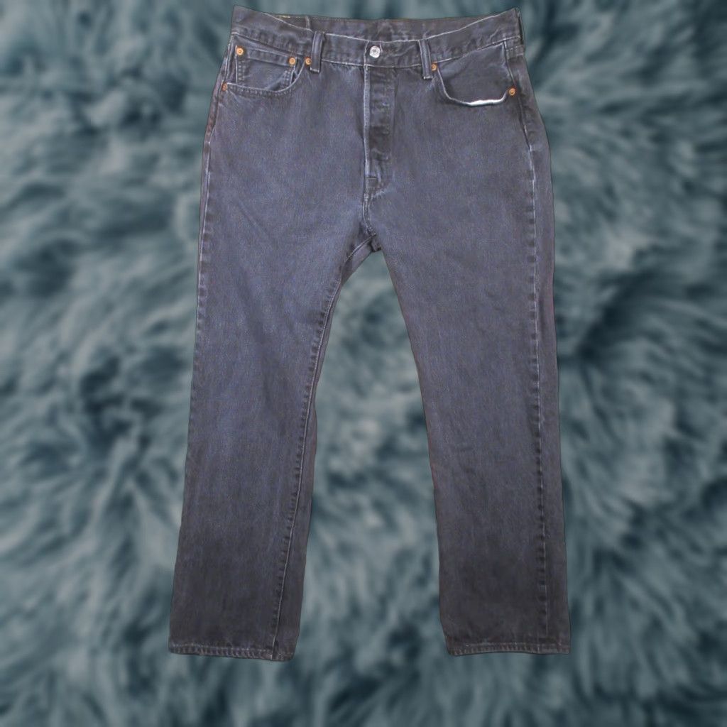 Levi's VINTAGE not applicable; use Levi's 501 Jeans 36x32 Black Denim Button Fly Classic Fit Straight 5-Pocket Mens Casual Everyday Denim Pants Size US 36 / EU 52 - 1 Thumbnail