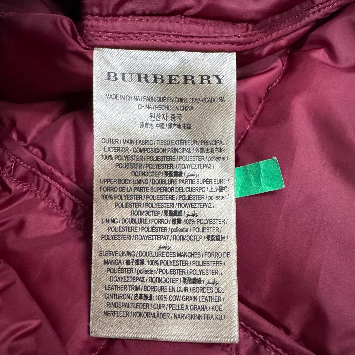 Burberry Burberry Wine Red waist-stand-collar down jacket S 99new Size S / US 4 / IT 40 - 6 Thumbnail