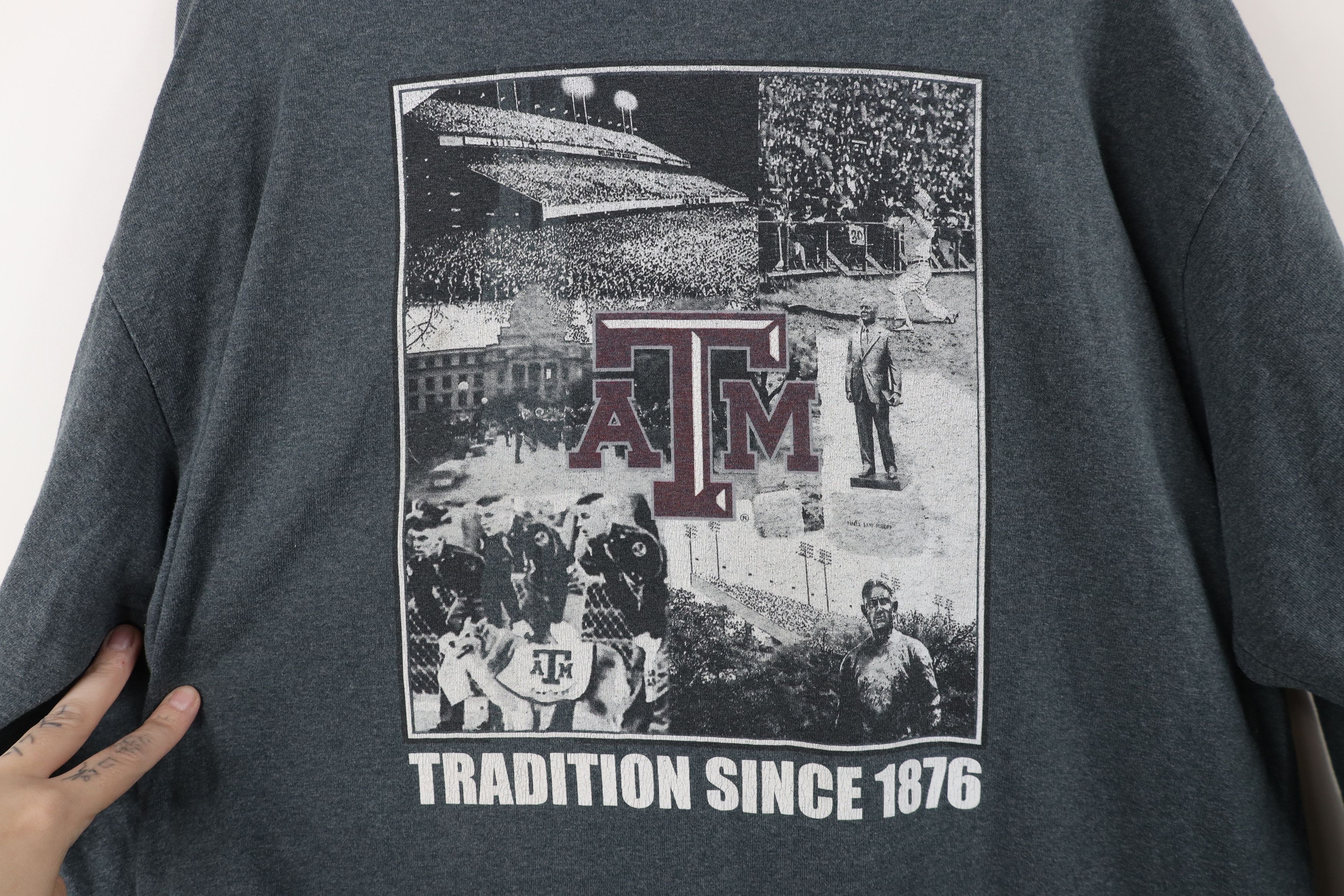 Vintage Vintage Spell Texas A&M University Long Sleeve T-Shirt Gray Size US L / EU 52-54 / 3 - 10 Thumbnail