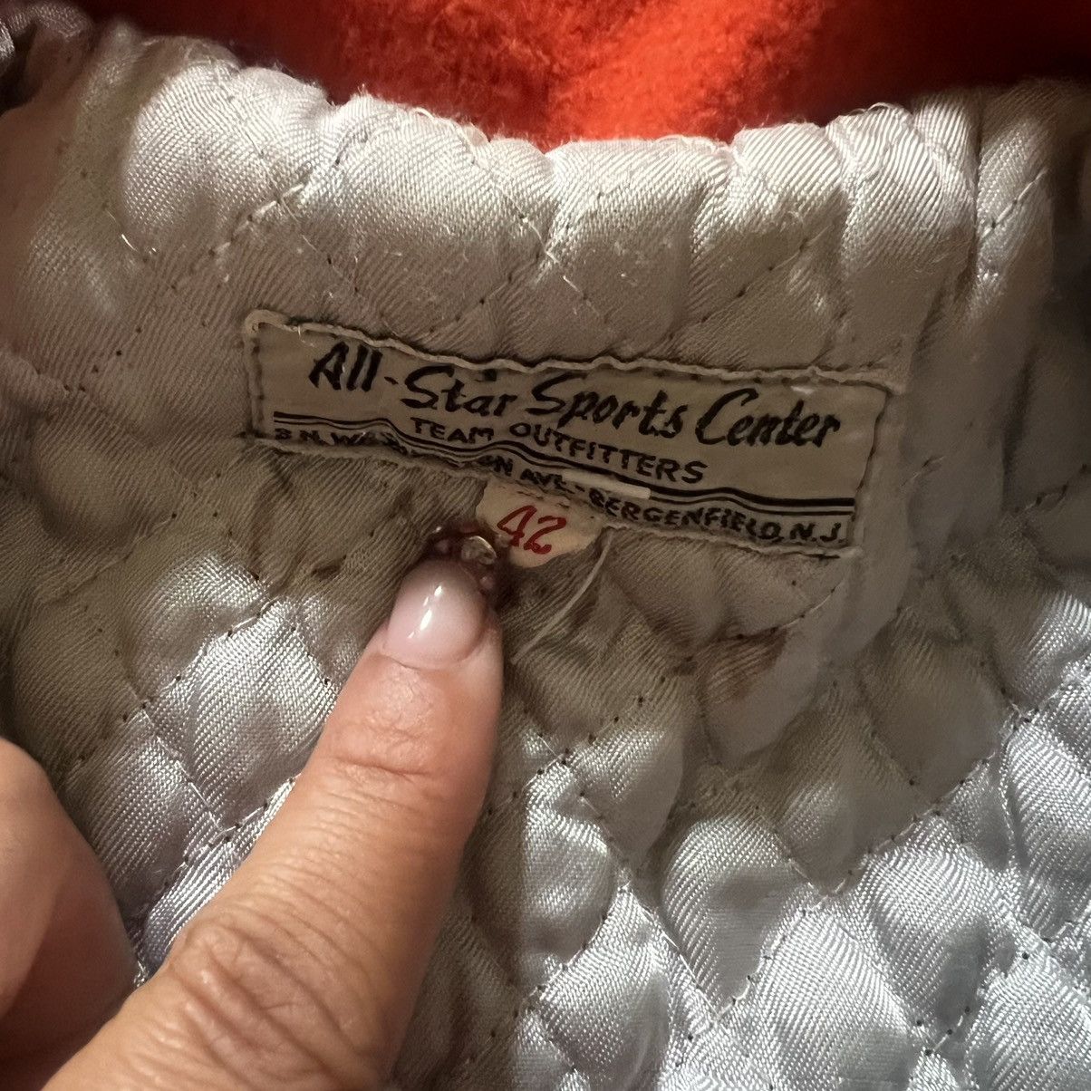 Vintage Vtg 70s Orange Wool Letterman's Jacket Size US XS / EU 42 / 0 - 2 Thumbnail