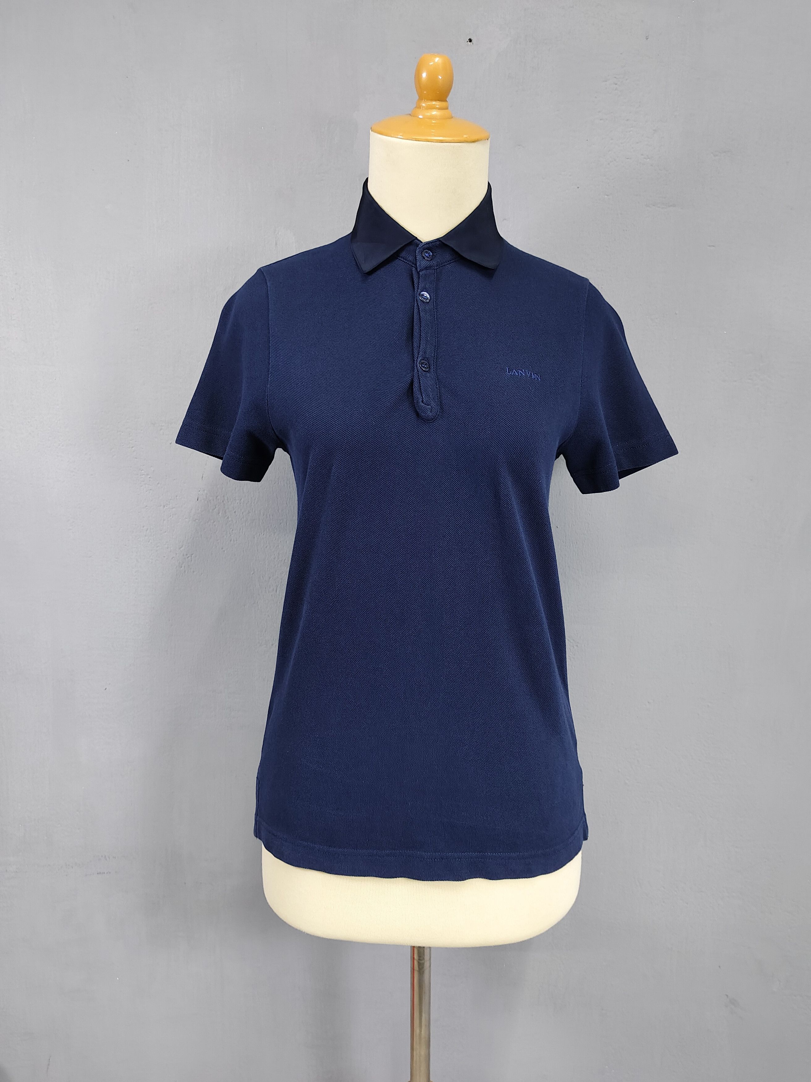 Lanvin Lanvin🇫🇷Minimalist Embroidered Logo Contrast Collar Polos Size S / US 4 / IT 40 - 10 Thumbnail
