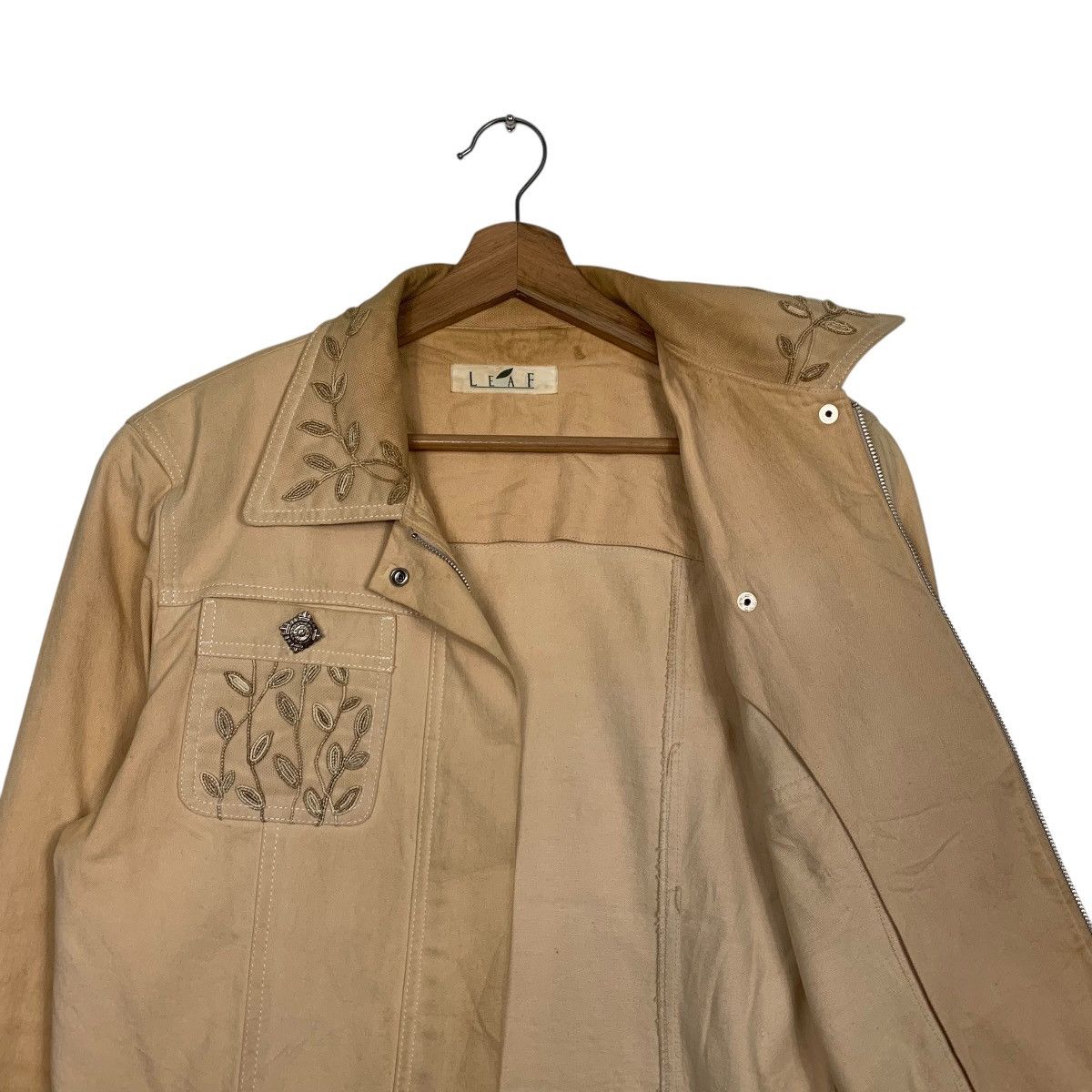 Vintage LEAF Classic Retro Crop Jacket #2675-C120 Size M / US 6-8 / IT 42-44 - 10 Thumbnail