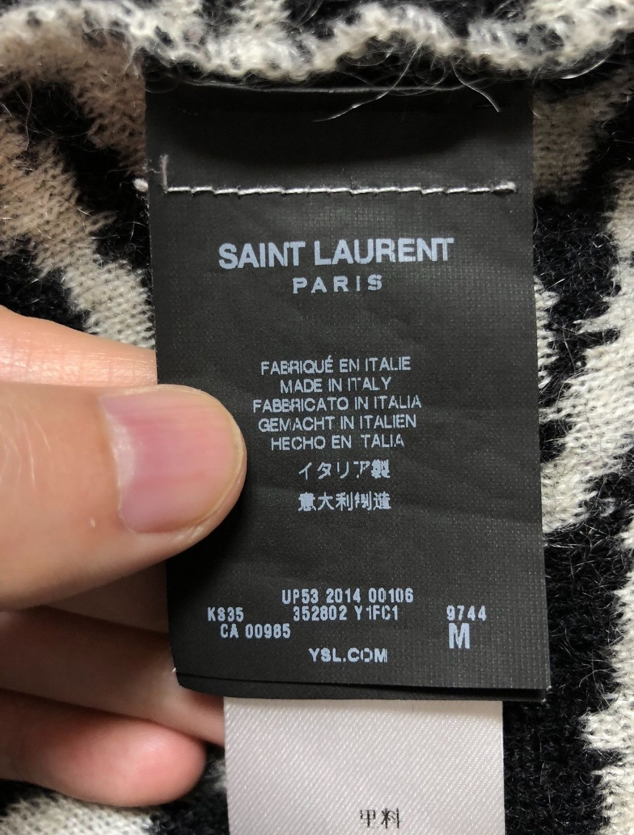 Saint Laurent Paris Saint Laurent Paris Mohair Zebra Cardigan Sz.M Size US M / EU 48-50 / 2 - 8 Thumbnail