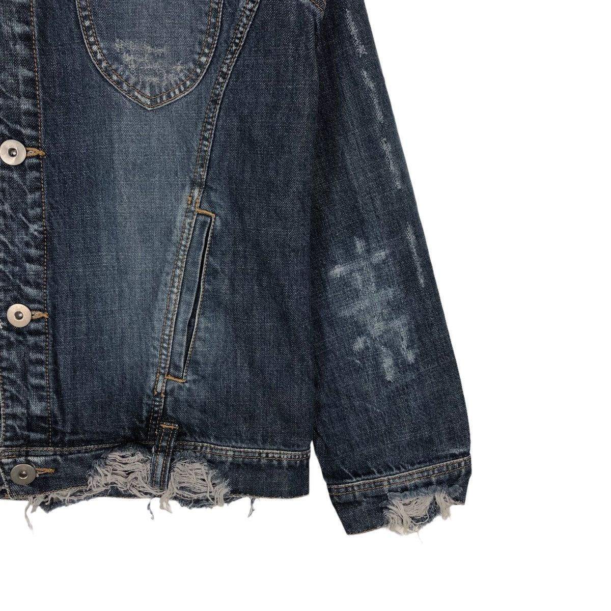 Japanese Brand 🔥Rare Distressed Denim Jacket Punk Design Herritage Stone Size US M / EU 48-50 / 2 - 5 Thumbnail