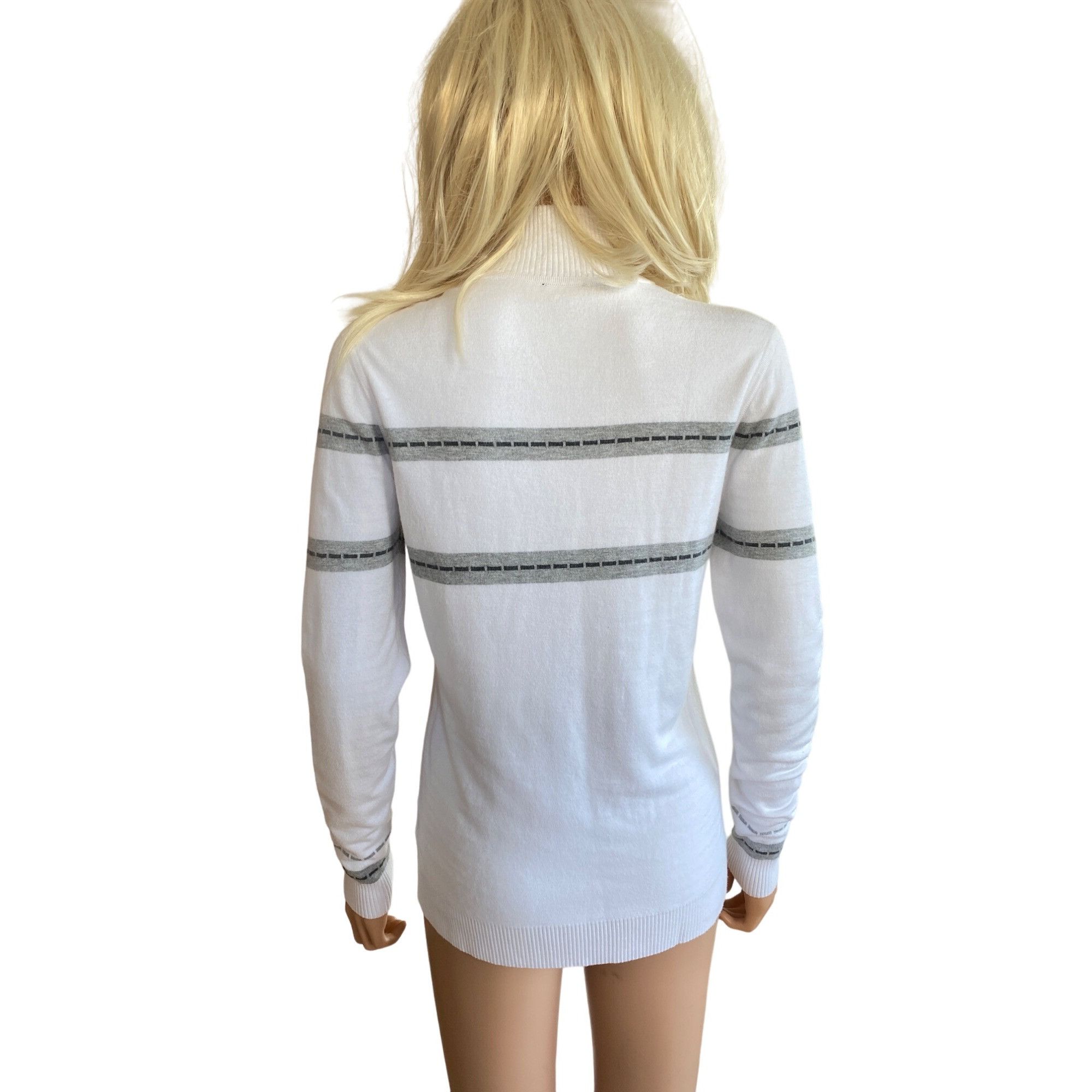 Designer Nils Skier 2 Knit Sweater Women's Large White Gray Nordic Ap Size L / US 10 / IT 46 - 6 Thumbnail