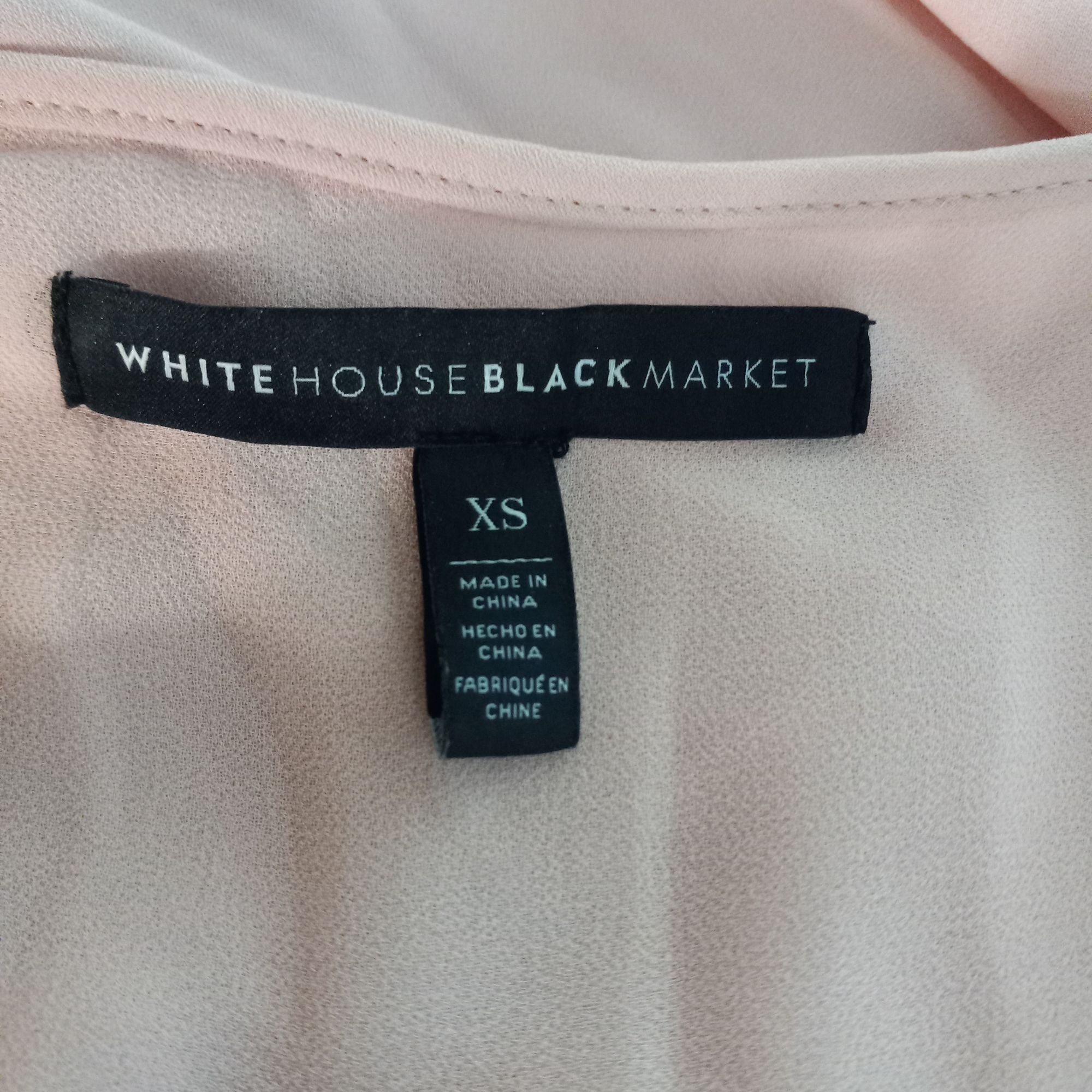 White House Black Market WHBM XS Blouse Top Ruffled Sleeveless Chiffon Pink Sheer Lin Size XS / US 0-2 / IT 36-38 - 6 Thumbnail