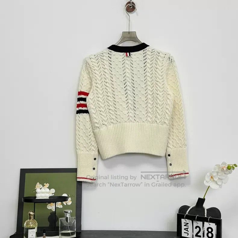 Thom Browne Thom Browne Arms Four Stripe Wool Cardigan Size US S / EU 44-46 / 1 - 2 Thumbnail