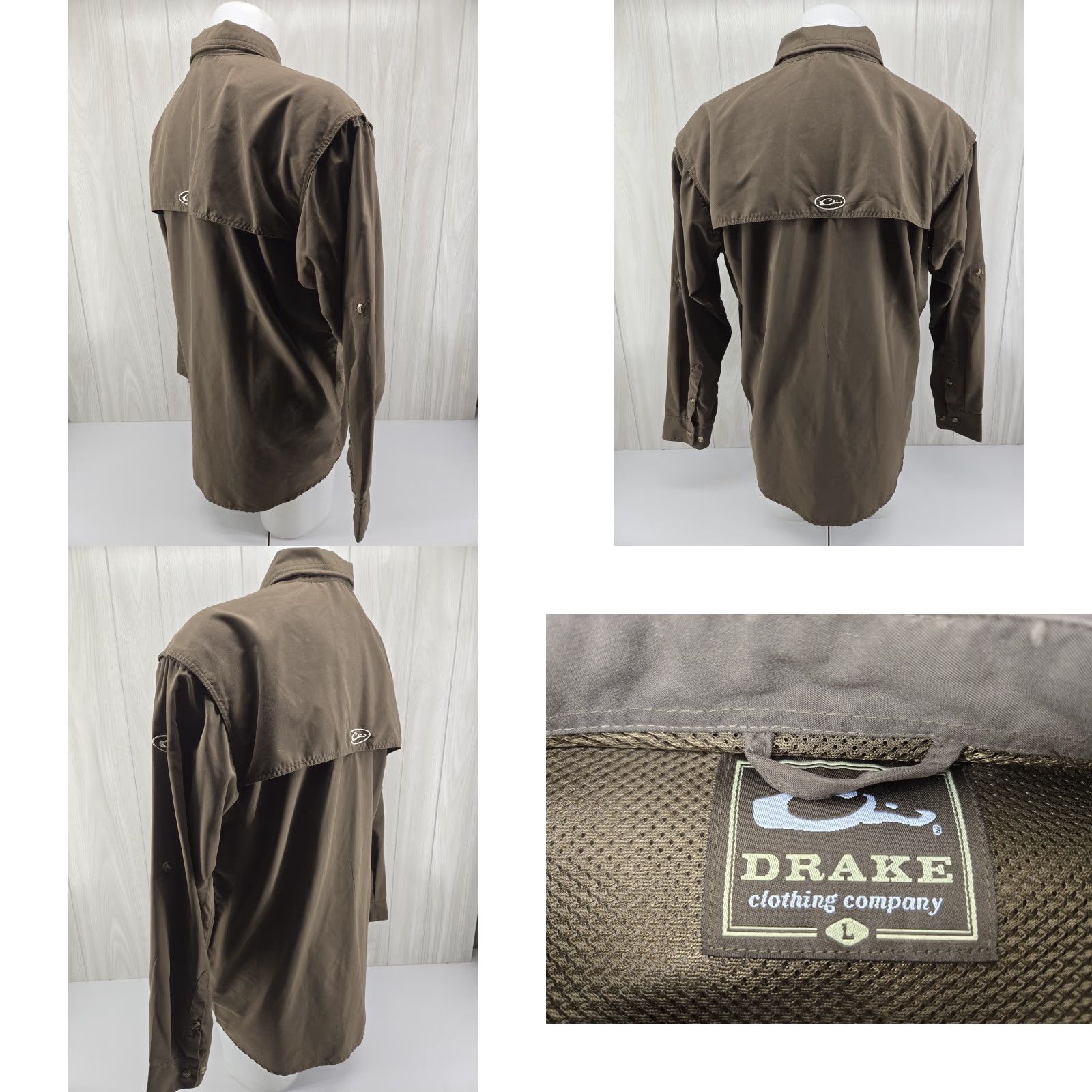 Vintage Drake Waterfowl Button-Up Shirt Long Sleeve Brown Ducks Unlimited Huntsville AL Chapter Hunting Vented Embroidered Pockets Collared L Size Mens Size US L / EU 52-54 / 3 - 8 Thumbnail