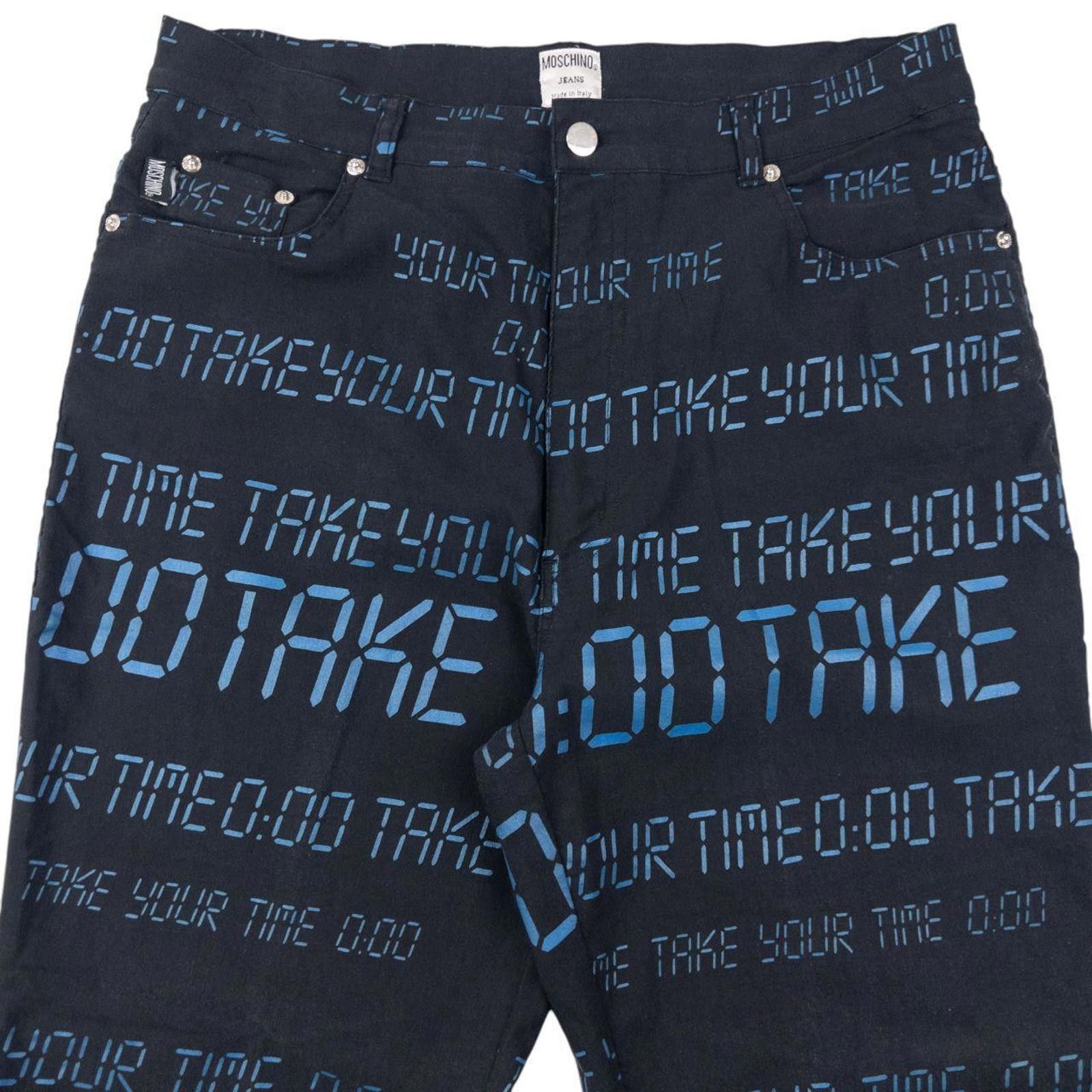 Moschino Vintage 2000s Moschino Jeans Take Your Time Digital Trousers Size US 36 / EU 52 - 2 Thumbnail