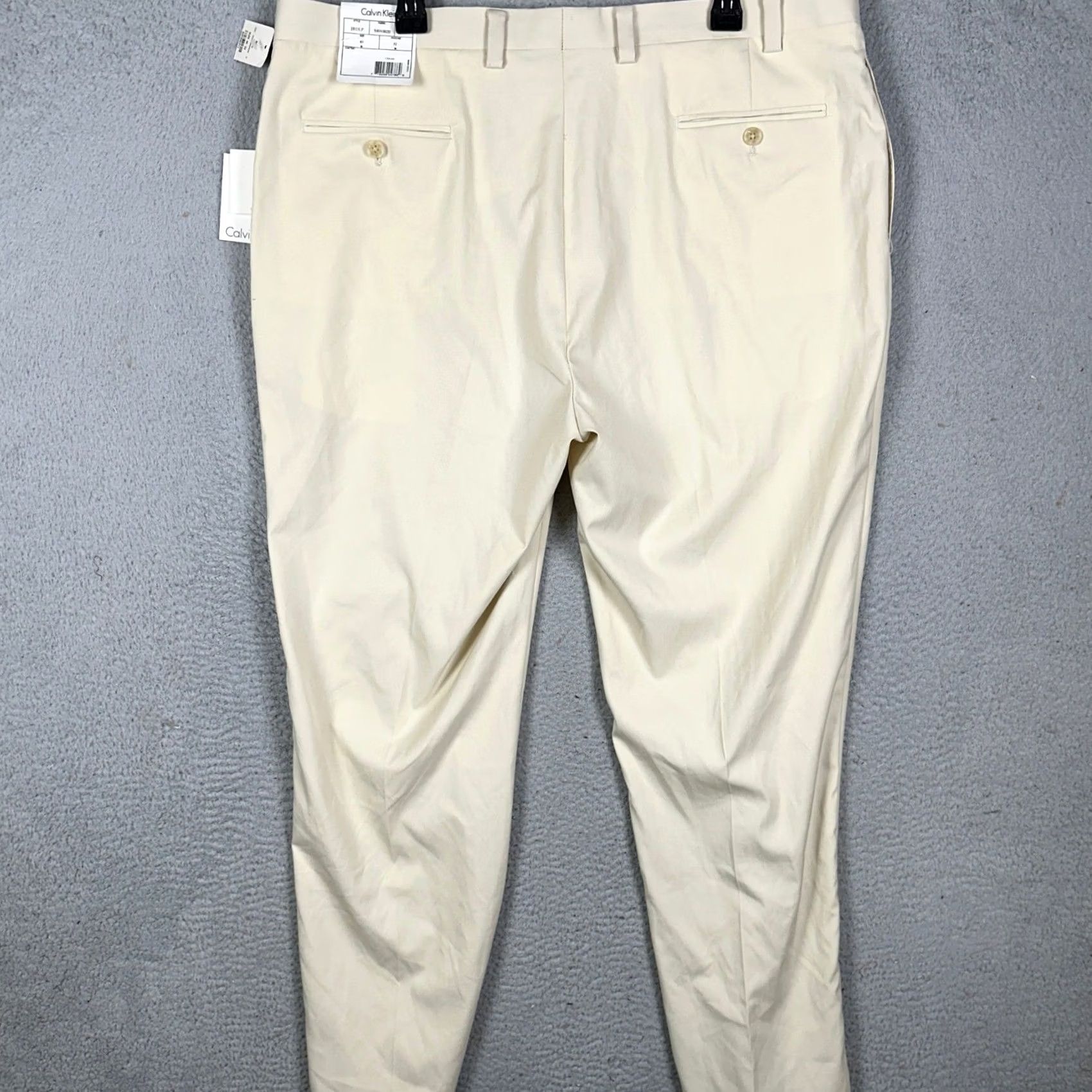 Calvin Klein Calvin Klein Pants Mens 40X32 Ivory Dress Pants Flat Front Stretch Straight Leg Business Formal Women? Mens Size US 40 / EU 56 - 2 Thumbnail