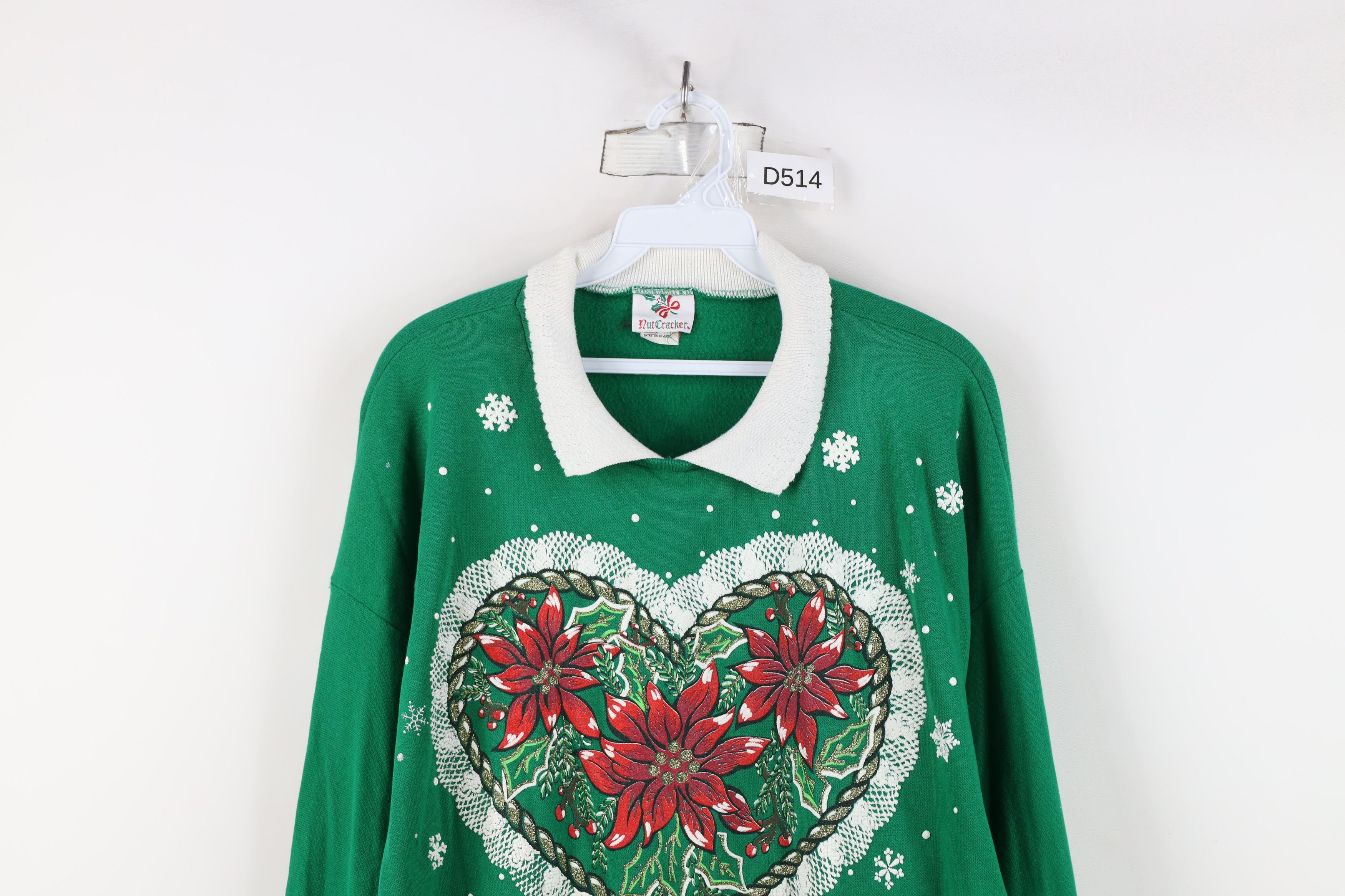 Vintage Vintage 90s Streetwear Over Print Collared Sweatshirt USA Size XXL / US 16-18 / IT 52-54 - 2 Thumbnail