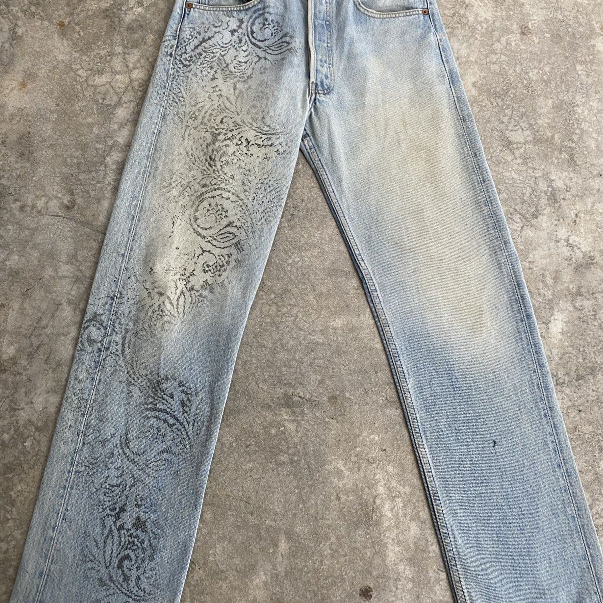 Levi's Vintage 90’s Levis 501 x Dorobo Nikki Printed Blue Jeans Size US 30 / EU 46 - 5 Thumbnail