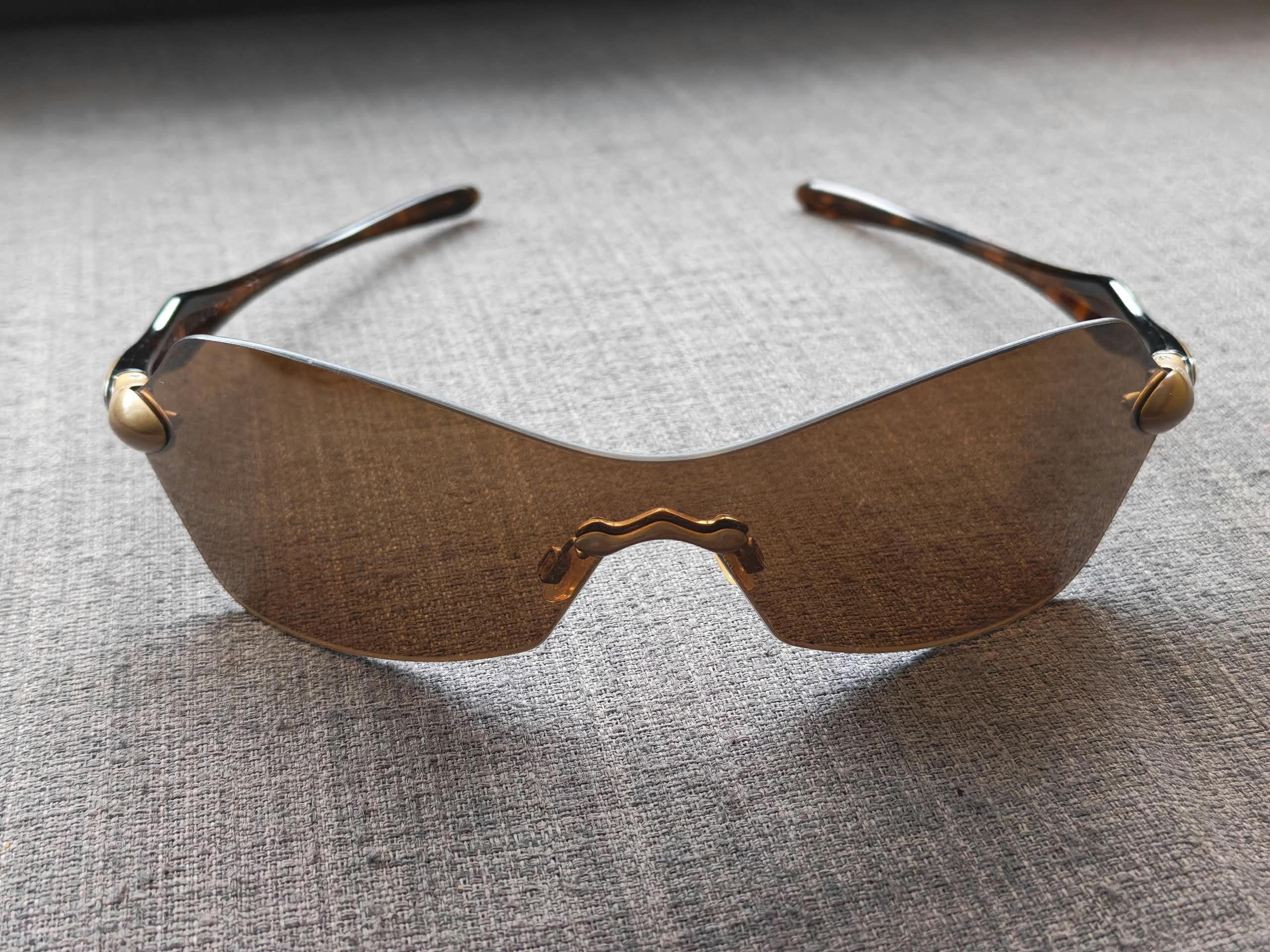 Oakley Oakley Dartboard Red Berry Rimless Shield Sunglasses Y2K