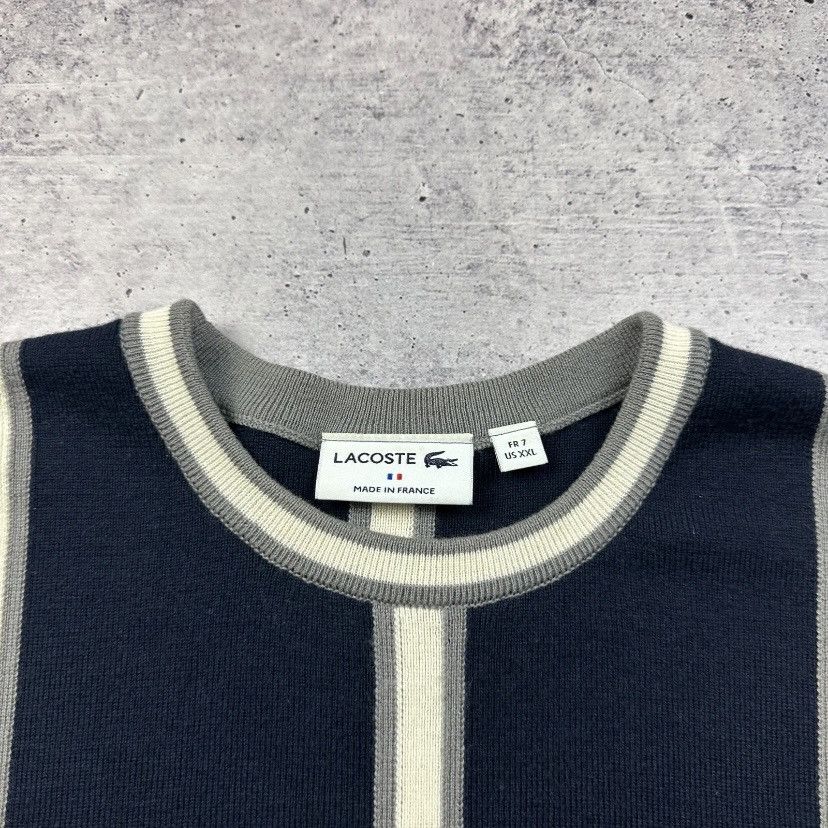 Lacoste Vintage Lacoste Striped Crewneck Sweater Made in France Size US XXL / EU 58 / 5 - 9 Thumbnail