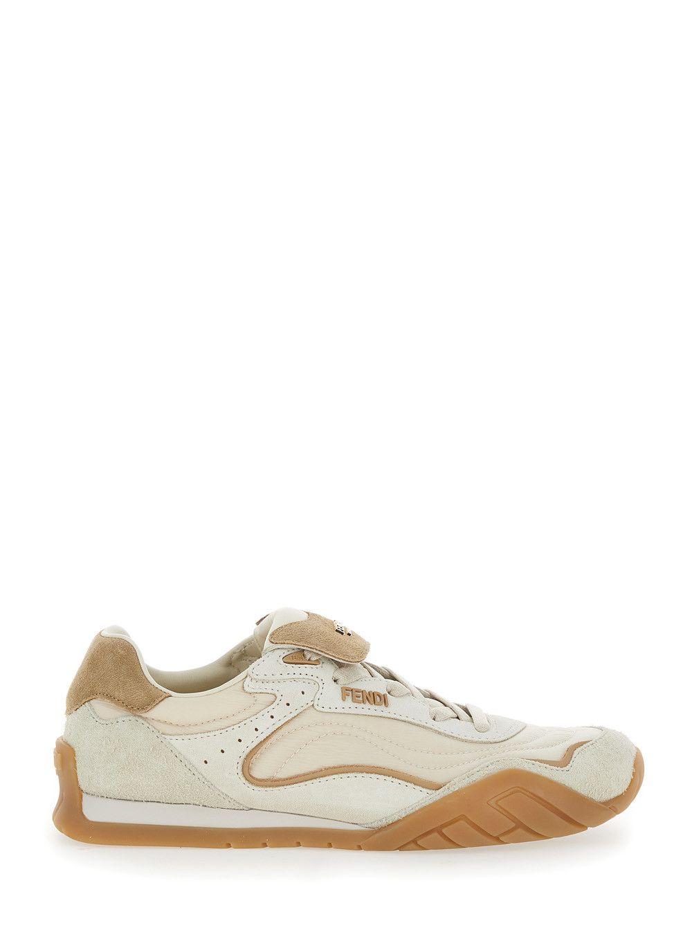 Fendi White Low Top Sneaker with Logo Lettering on the Tongue in Leather for Women Size US 8.5 / IT 38.5 - 1 Thumbnail