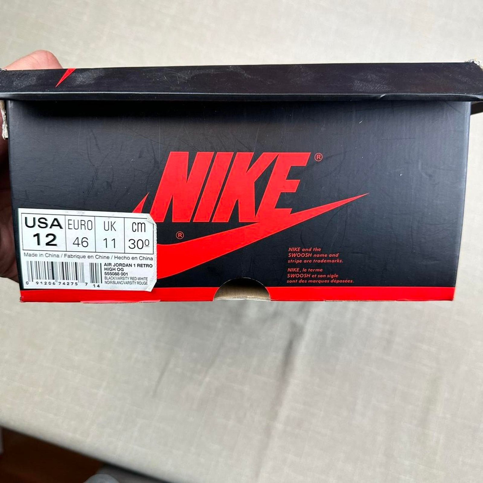 Jordan Brand 2016 Jordan 1 High "Bred/Banned" Size US 12 / EU 45 - 8 Thumbnail