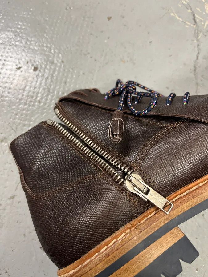 Designer × Kris Van Assche × Vintage 2010s Kris Van Assche Brown Leather Fringe Boots Size US 11 / EU 44 - 6 Thumbnail