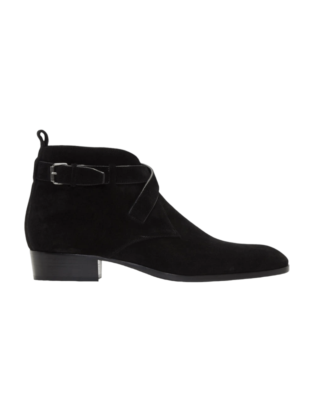 Saint Laurent Paris Saint Laurent Black Suede Wyatt Crossed Buckles Boots Size US 7.5 / EU 40-41 - 1 Thumbnail
