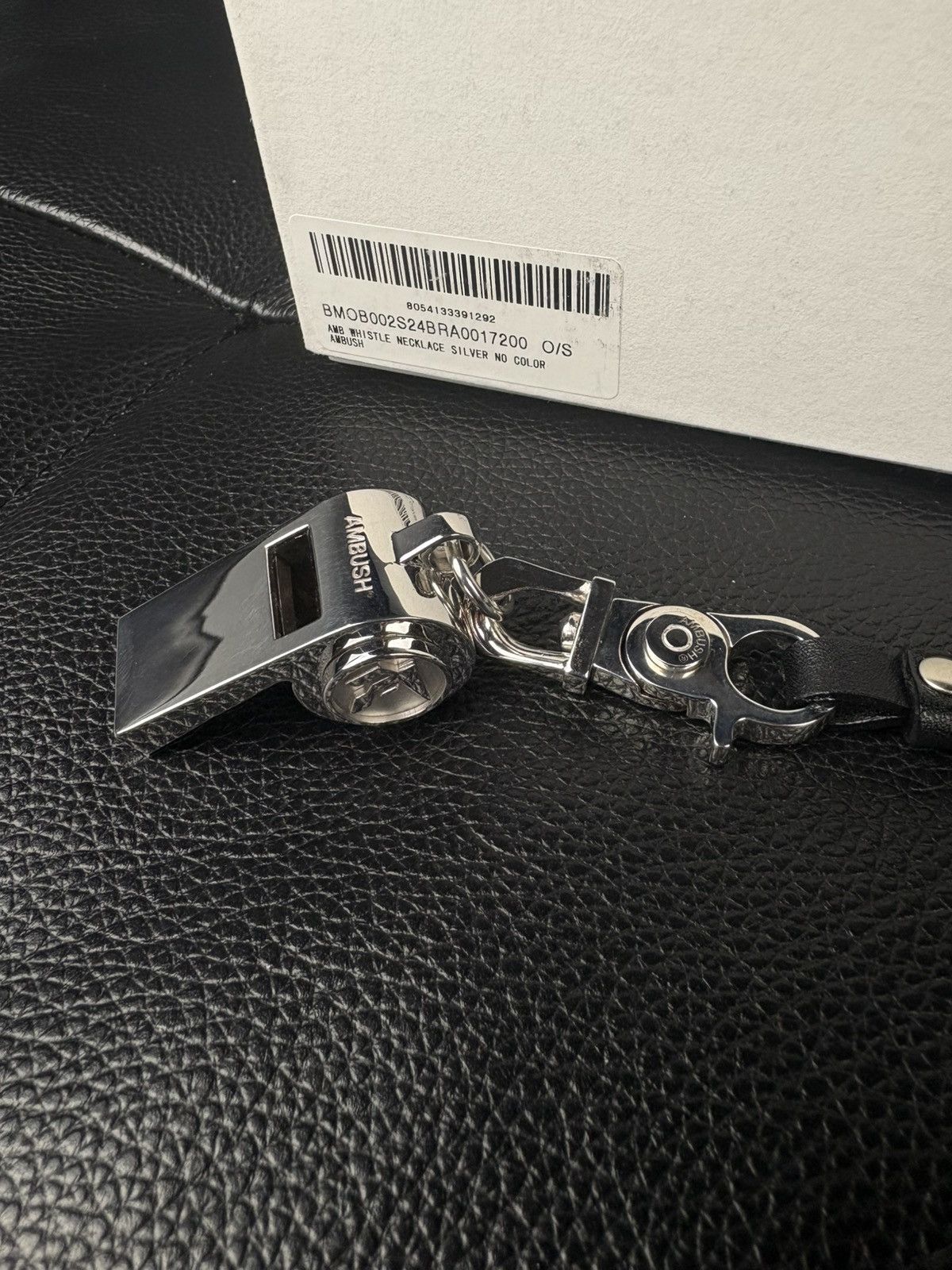 Ambush Design AMBUSH heavy whistle leather necklace on leather strap Size ONE SIZE - 8 Thumbnail