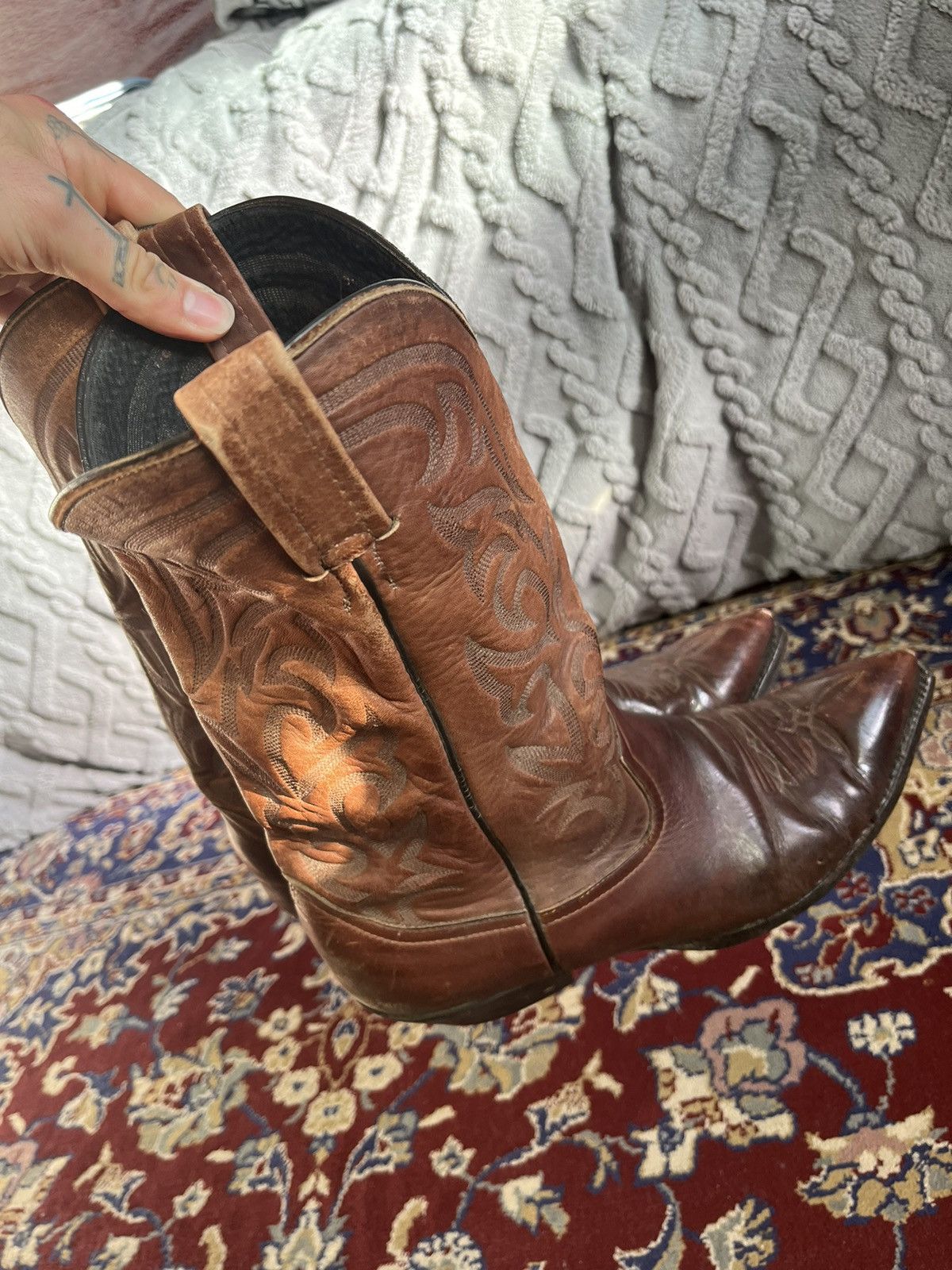 Genuine Leather × Japanese Brand × Vintage Vintage HYER Cowboy Boots Genuine Leather Size 10.5 🔥🔥🔥 Size US 10.5 / EU 43-44 - 8 Thumbnail