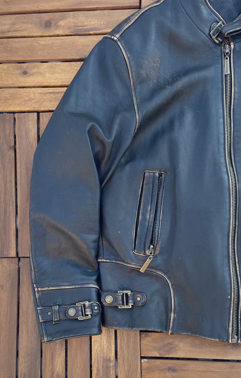 Hugo Boss 🟤Rare Vintage Hugo Boss Leather Jacket🟤 Size US S / EU 44-46 / 1 - 6 Thumbnail